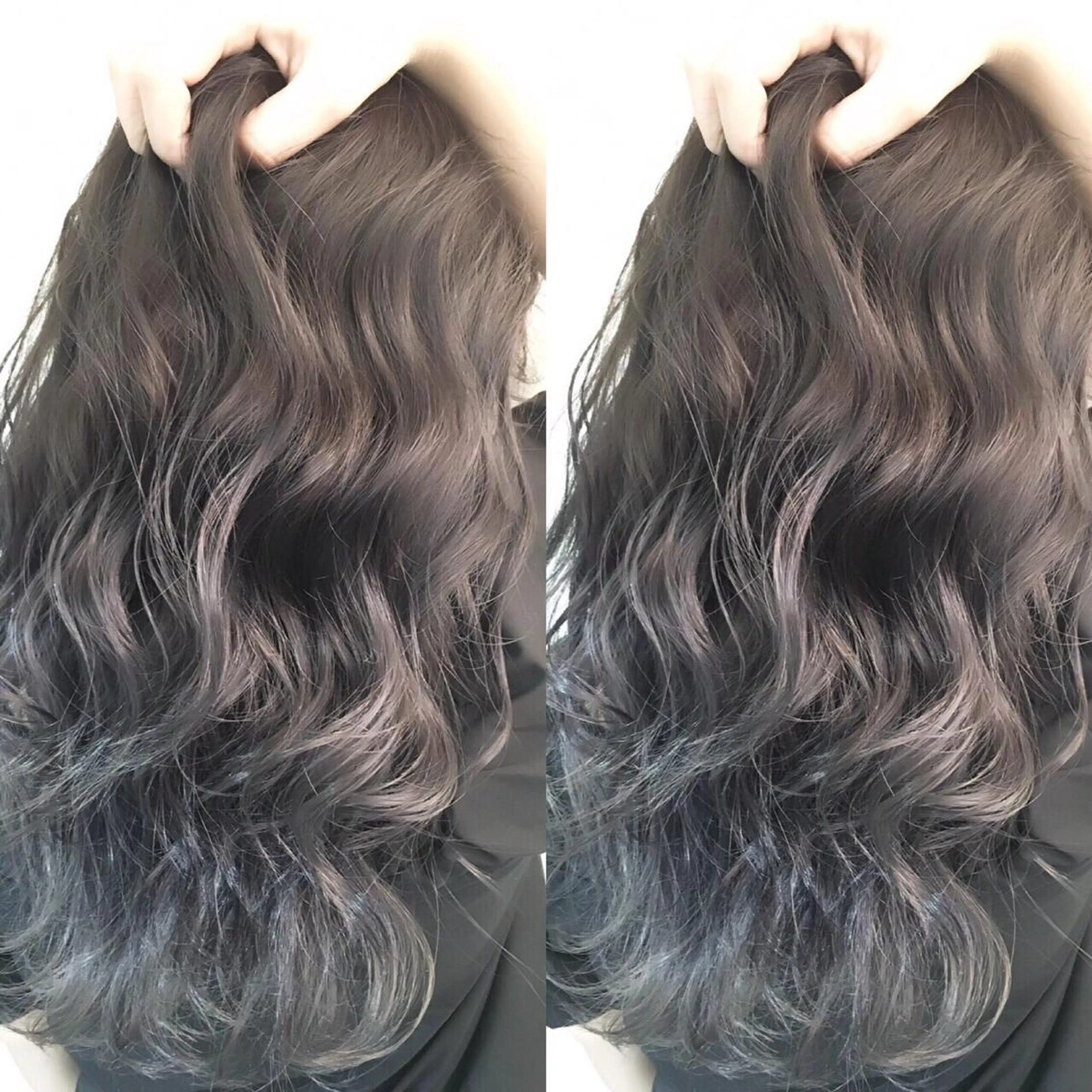 セミロング カラー アッシュ ブルーカラー ブルーアッシュ グラデーションカラー LOST CITY 横浜所属・🪐脱白髪染め 🪐松尾菜々美のヘアスタイル