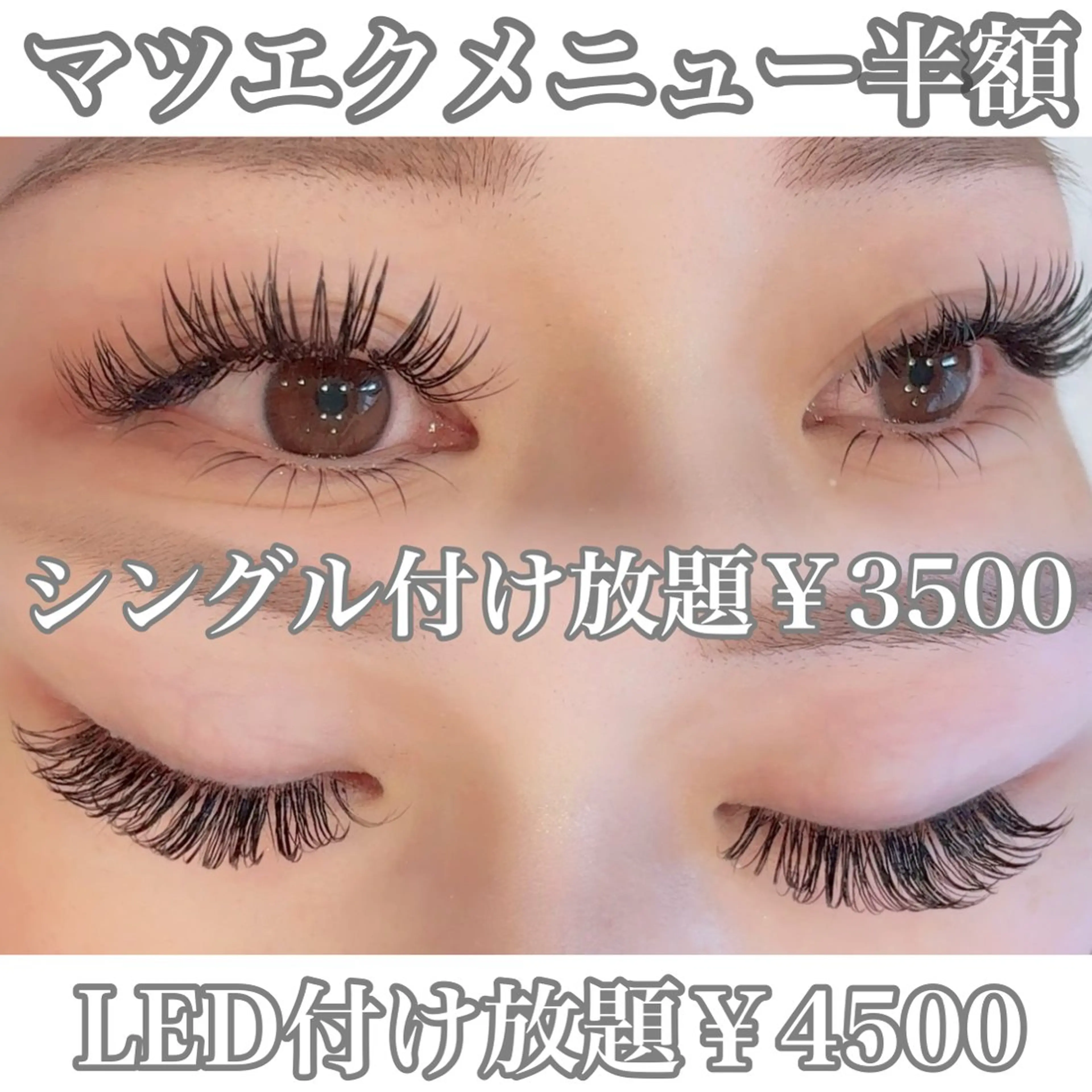 【半額キャンペーン💖埋まり次第終了💨】(オフなし)シングルフラットラッシュ付け放題¥7000→¥3500の写真