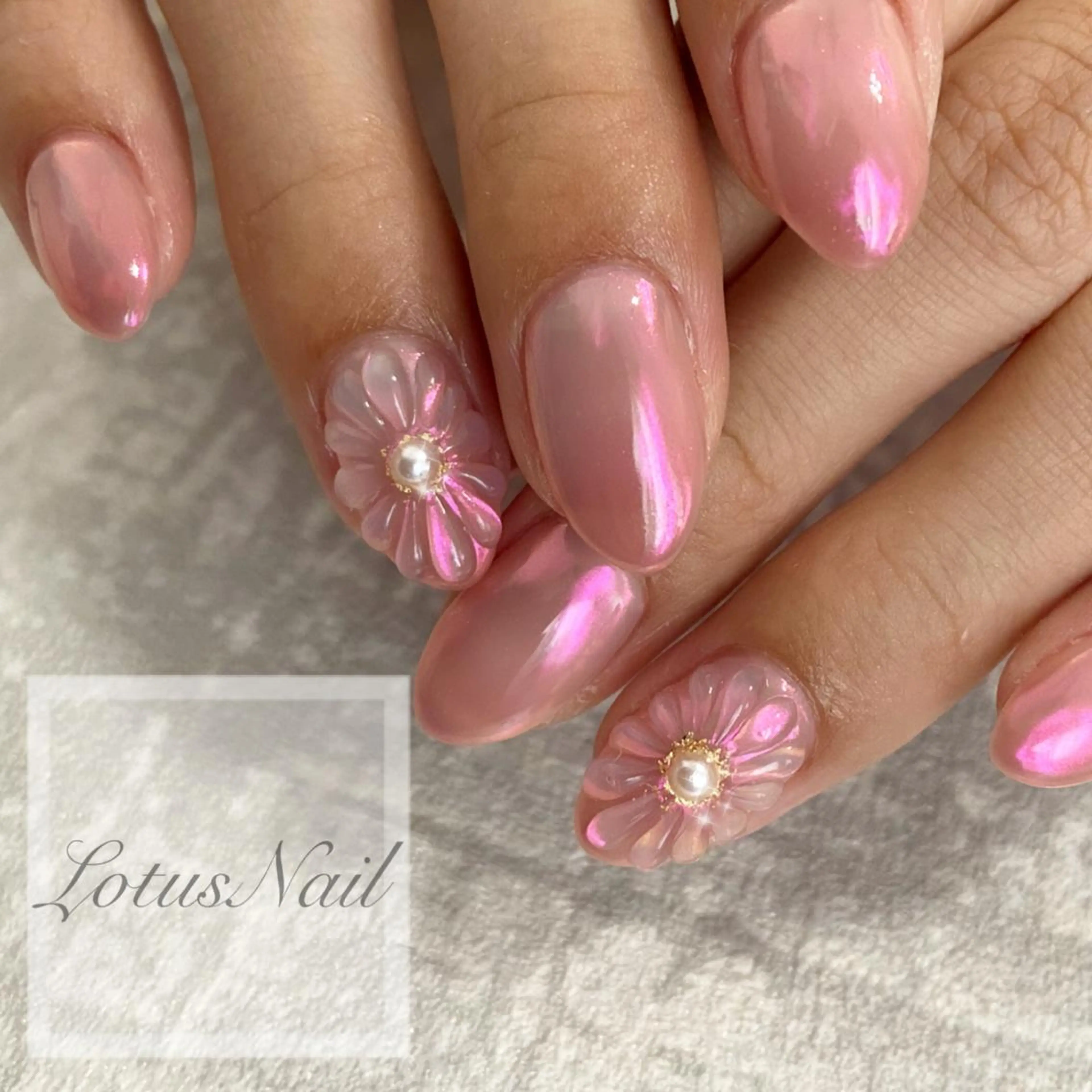 ネイル フラワーネイル ぷっくりネイル Lotus Nailのネイルデザイン