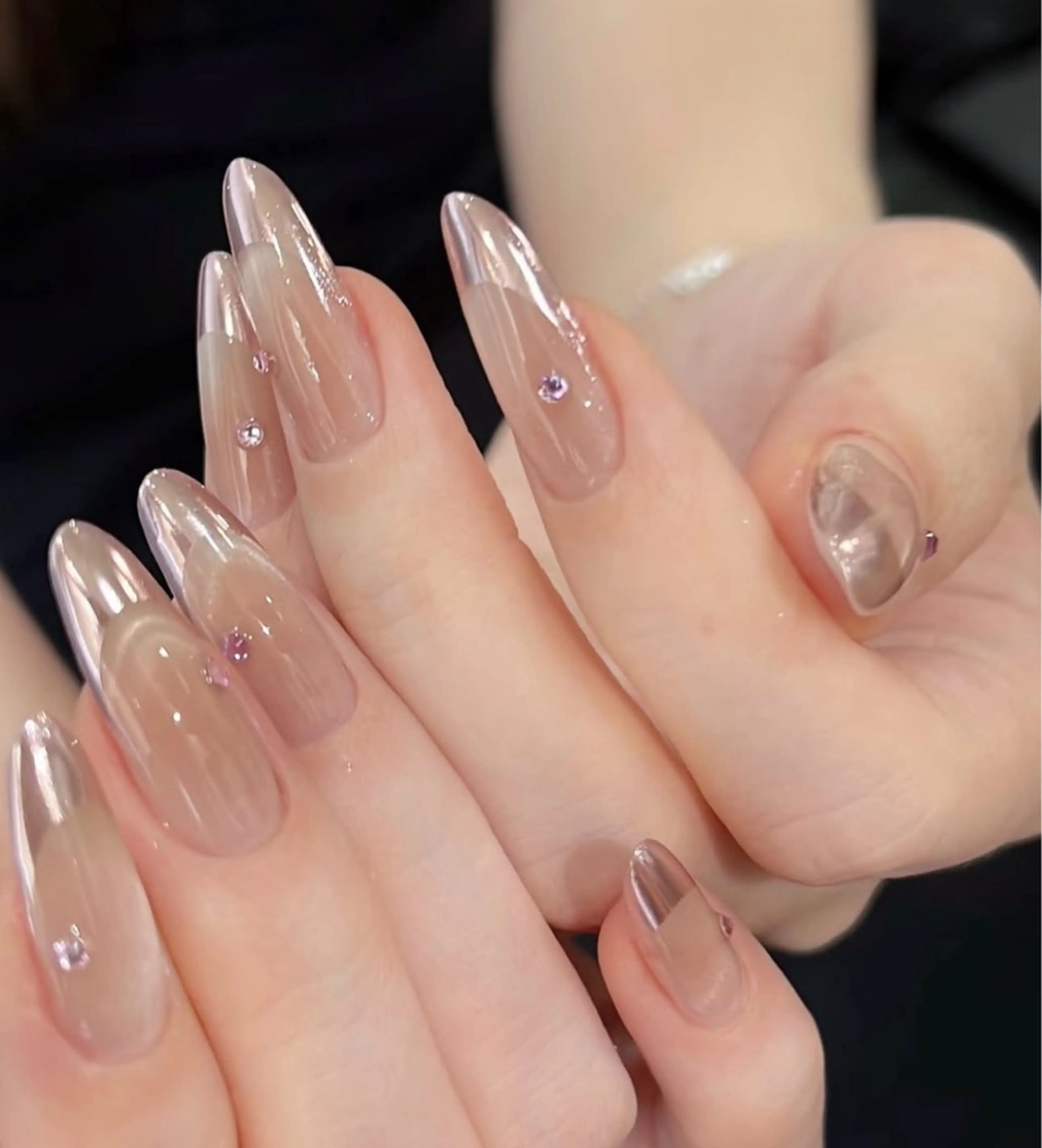 ネイル アートネイル オーロラネイル ブルー チークネイル フットネイル ハンドネイル NAILS168 新大久保店のネイルデザイン