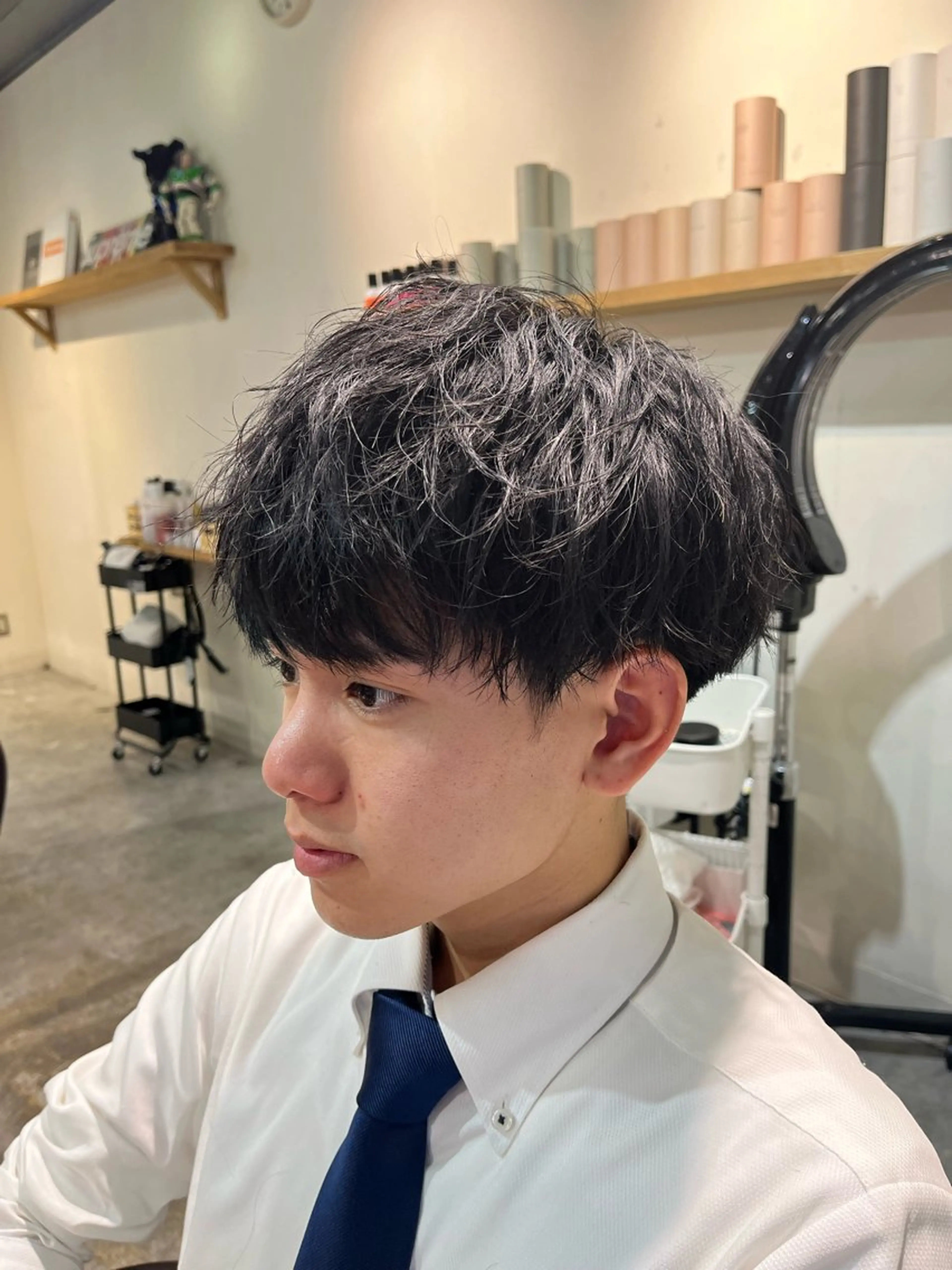 メンズ メンズパーマ カット フェザーパーマ🌙 毛流れ yuzukiのヘアスタイル