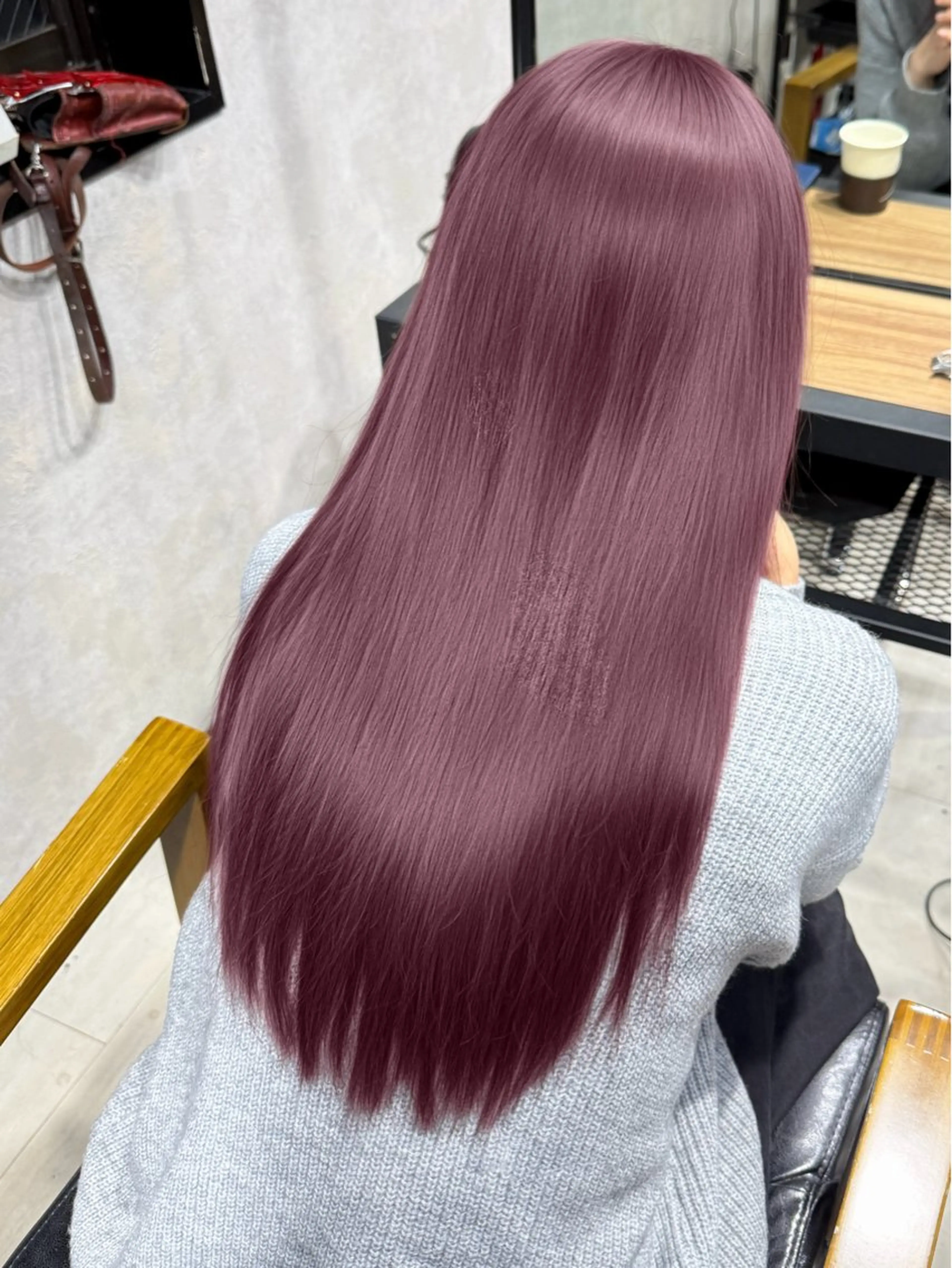 ロング カラー ブラウンカラー ピンクカラー ピンクブラウン ヘアカラー 韓国ヘア りんのヘアスタイル