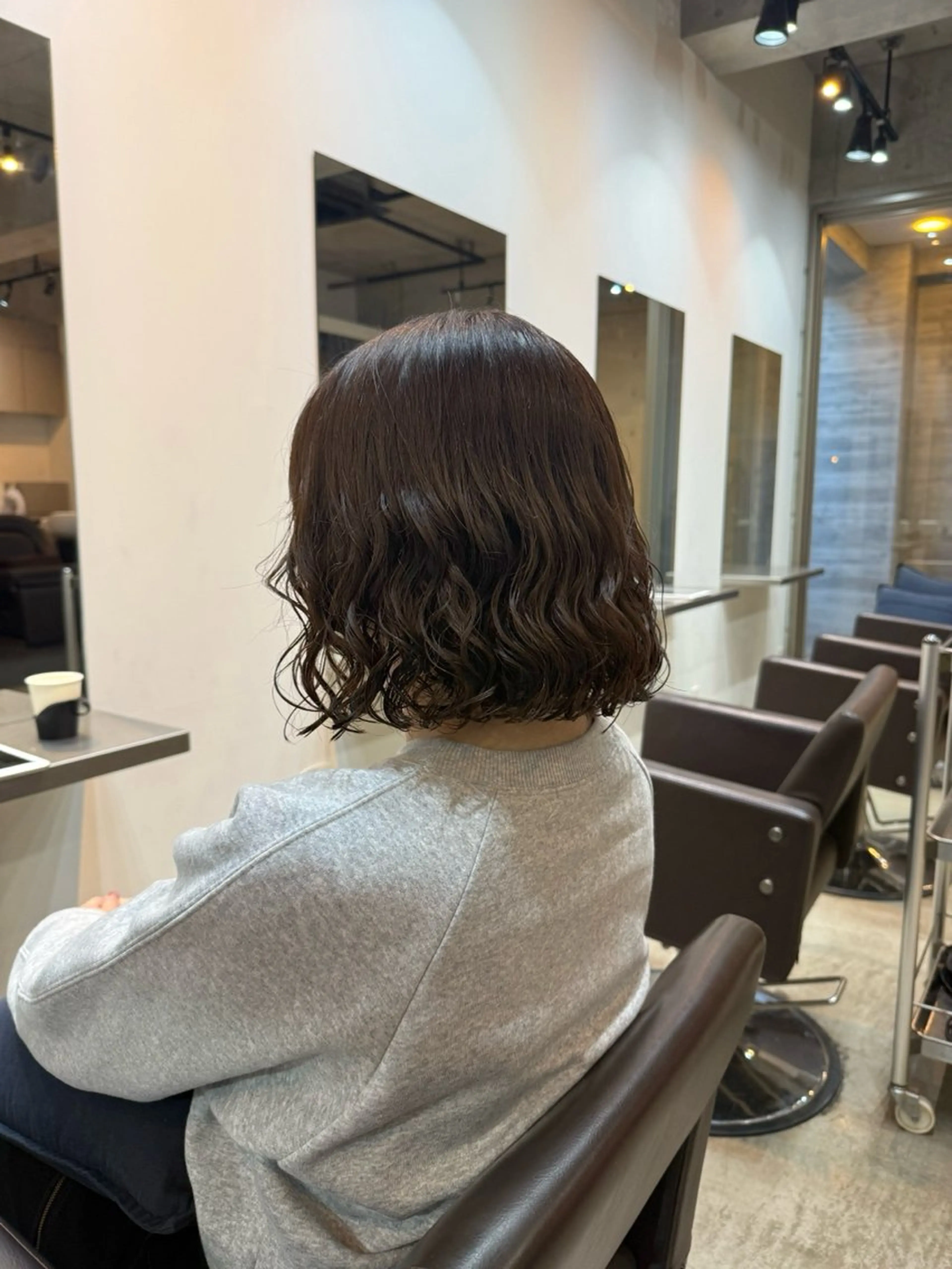 ミディアム カット パーマ トリートメント デジタルパーマ ウェーブパーマ/神野のヘアスタイル