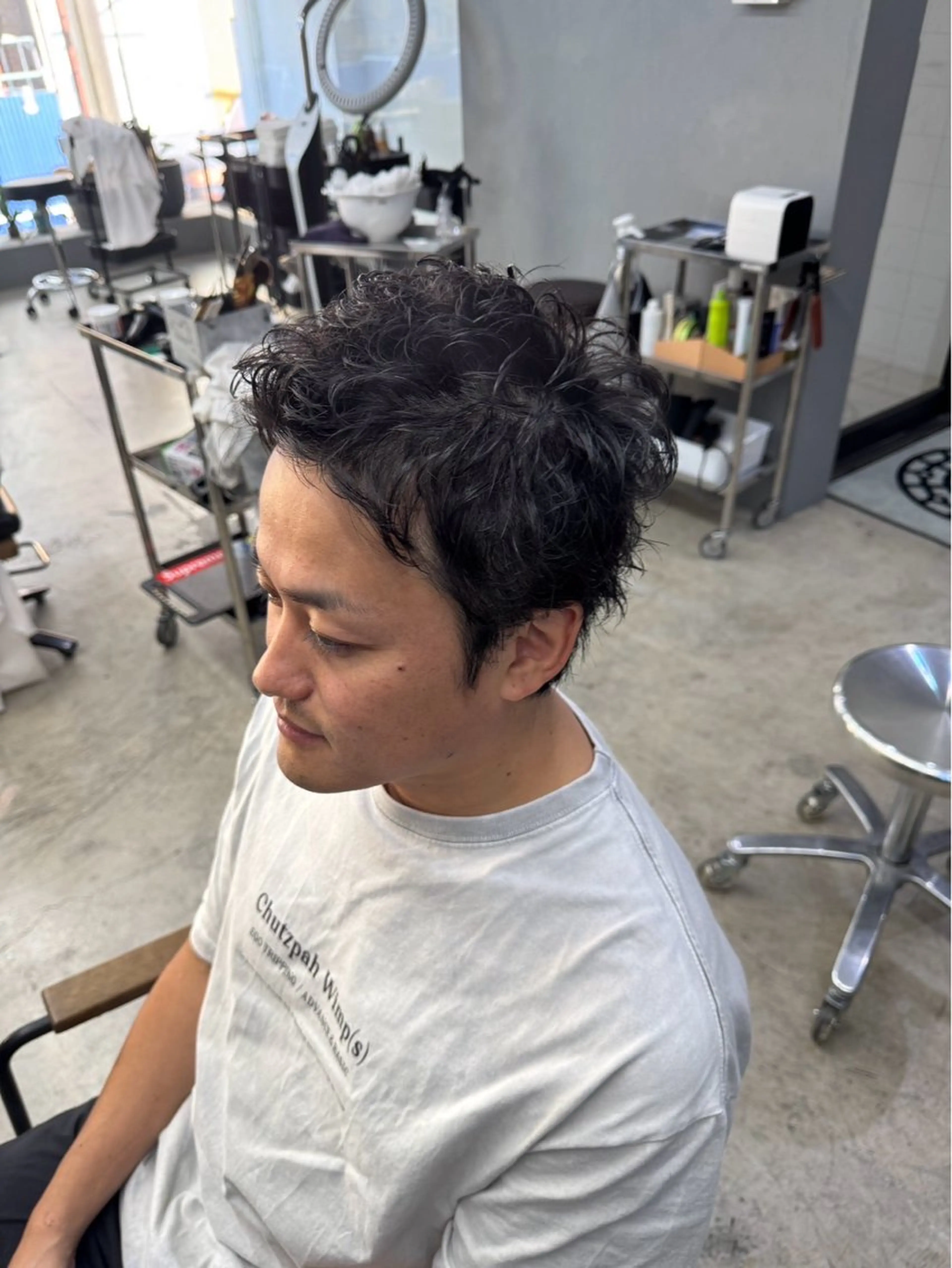 ショート パーマ メンズ カット パーマ メンズ専門サロン wokeのヘアスタイル