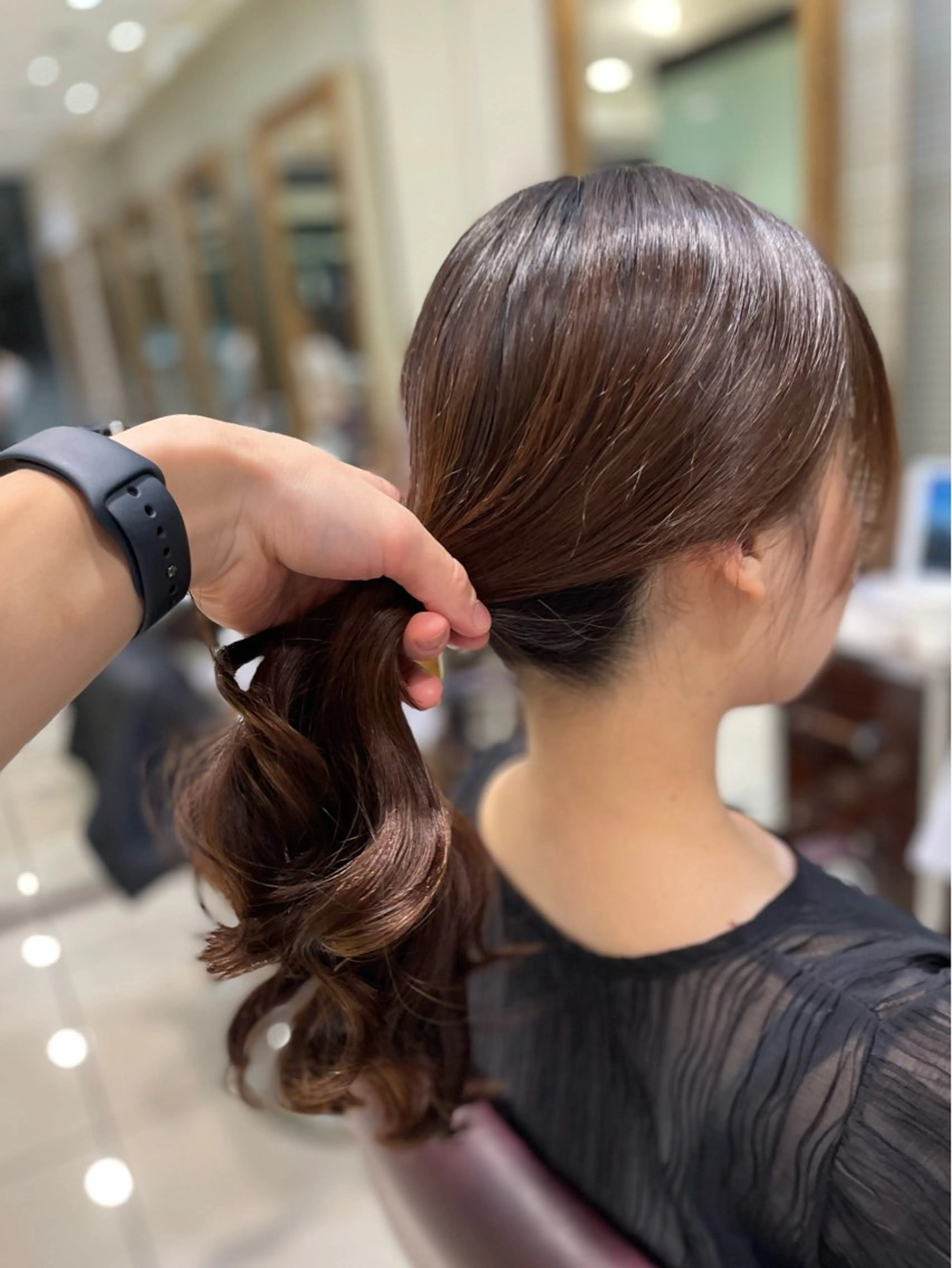 ミディアム パーマ パーマ 韓国風パーマ🌿コテ 巻き風パーマ/るいのヘアスタイル