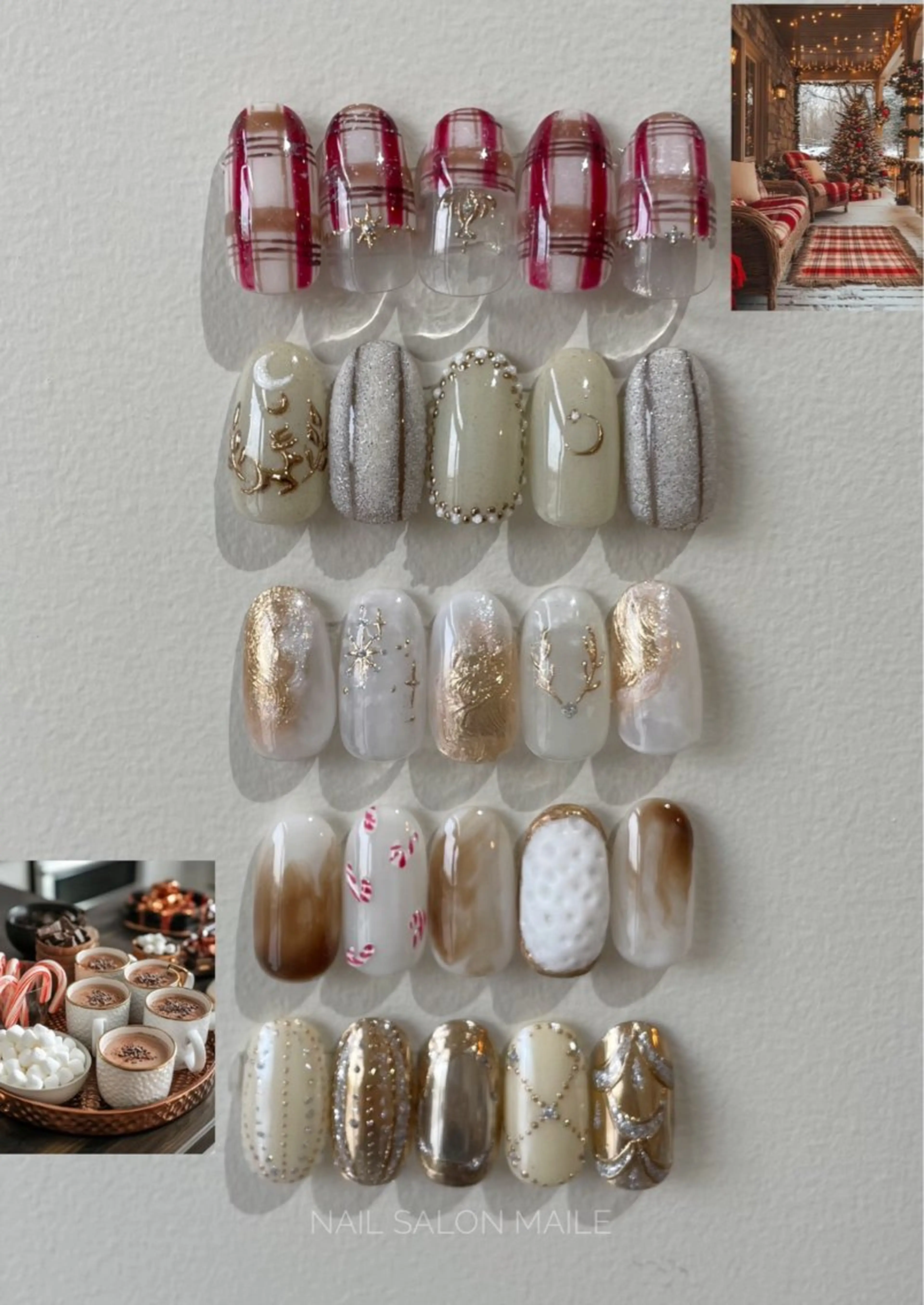 ネイル 冬ネイル クリスマス ハンドネイル nailsalonmaile所属・nail salon maile☽のネイルデザイン