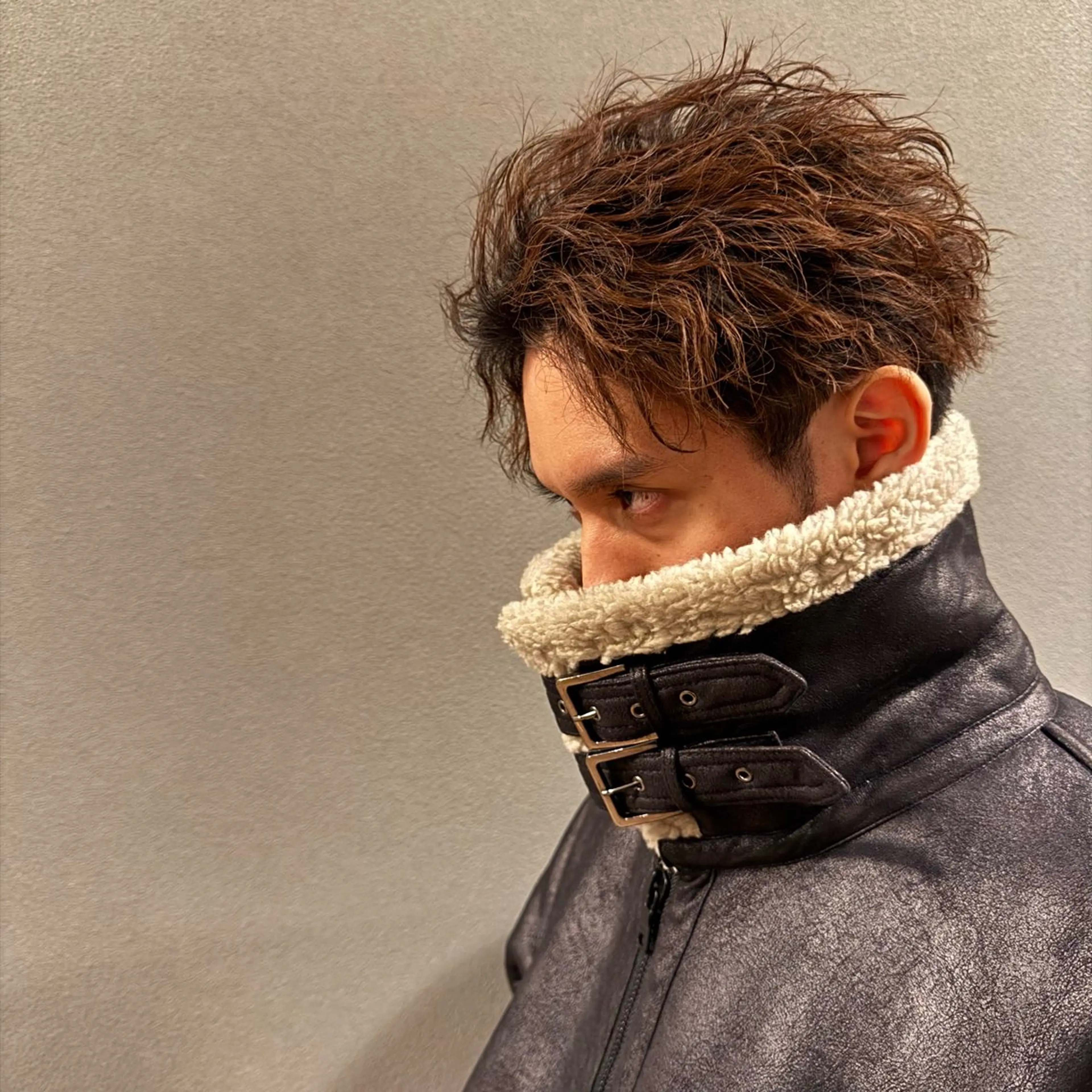 ショート カラー パーマ メンズ メンズパーマ 刈り上げ ブラウンカラー モカブラウン カット ヘアカラー パーマ トリートメント 田畑 智規のヘアスタイル