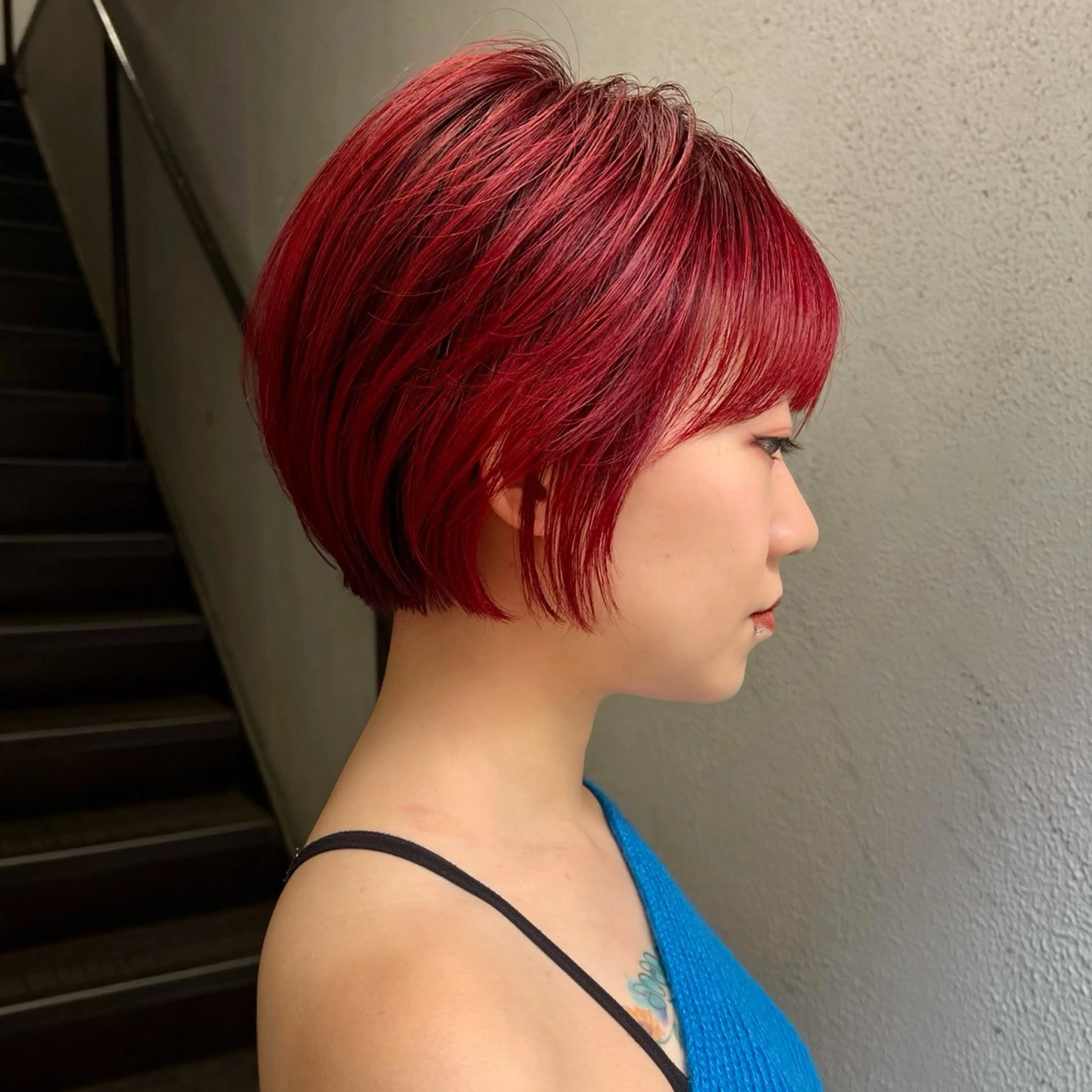 ショート カラー カット ヘアカラー トリートメント izumi/ ボブ/パーマのヘアスタイル