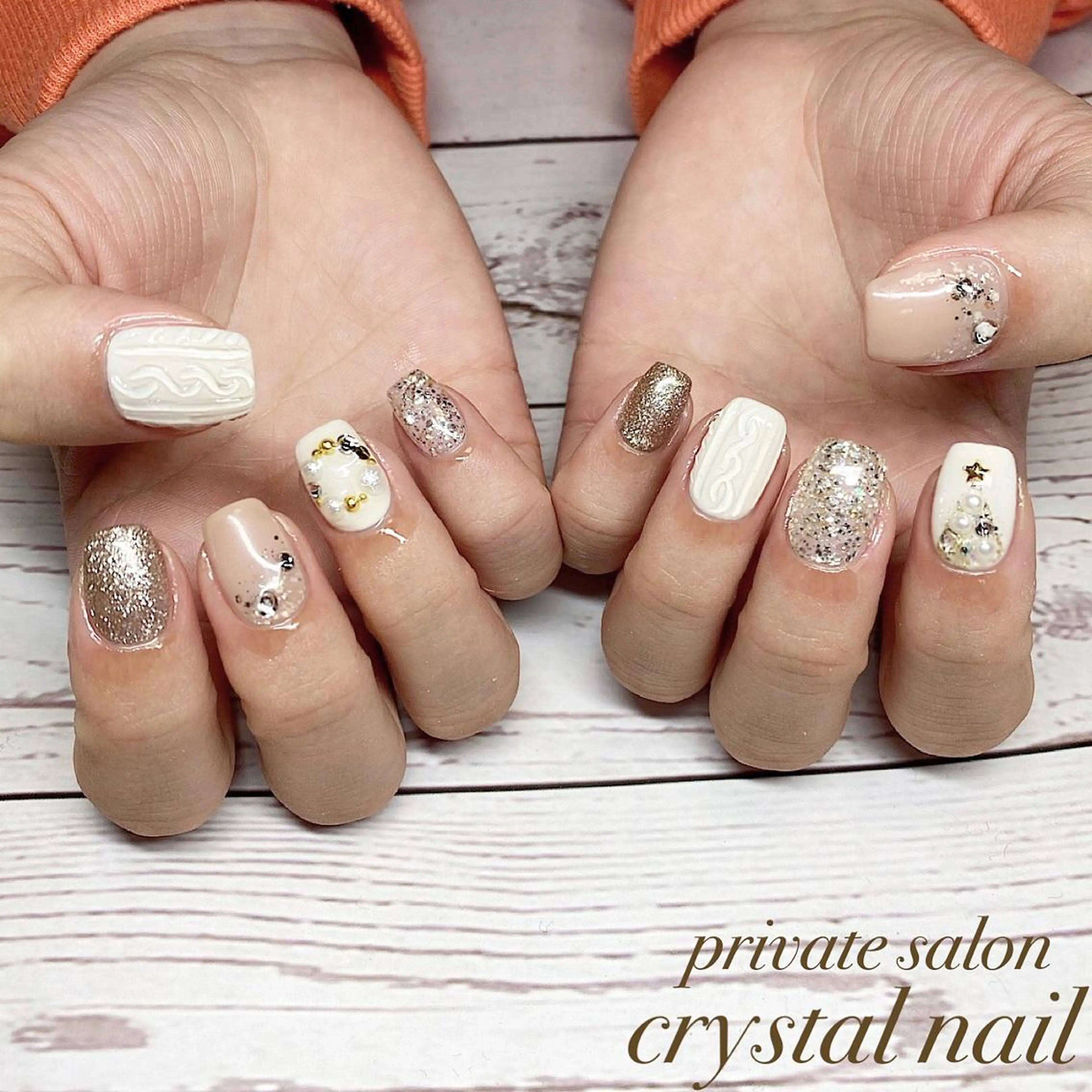 ネイル 冬ネイル クリスマス Crystal Nailのネイルデザイン