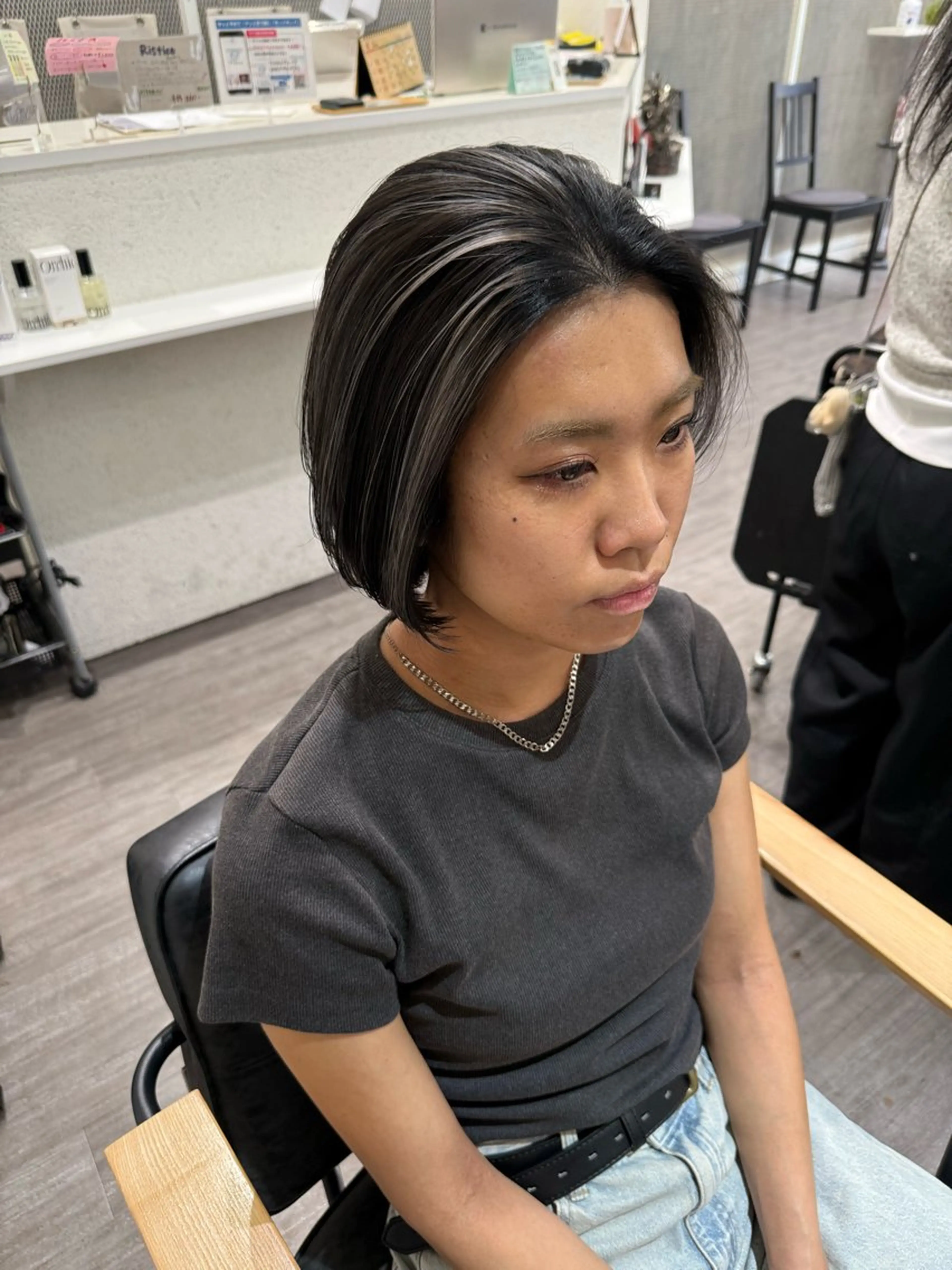 ミディアム カラー ハイライトカラー ハイライト カット ヘアカラー トリートメント 艶髪レイヤー上田 紗也🇰🇷💗のヘアスタイル