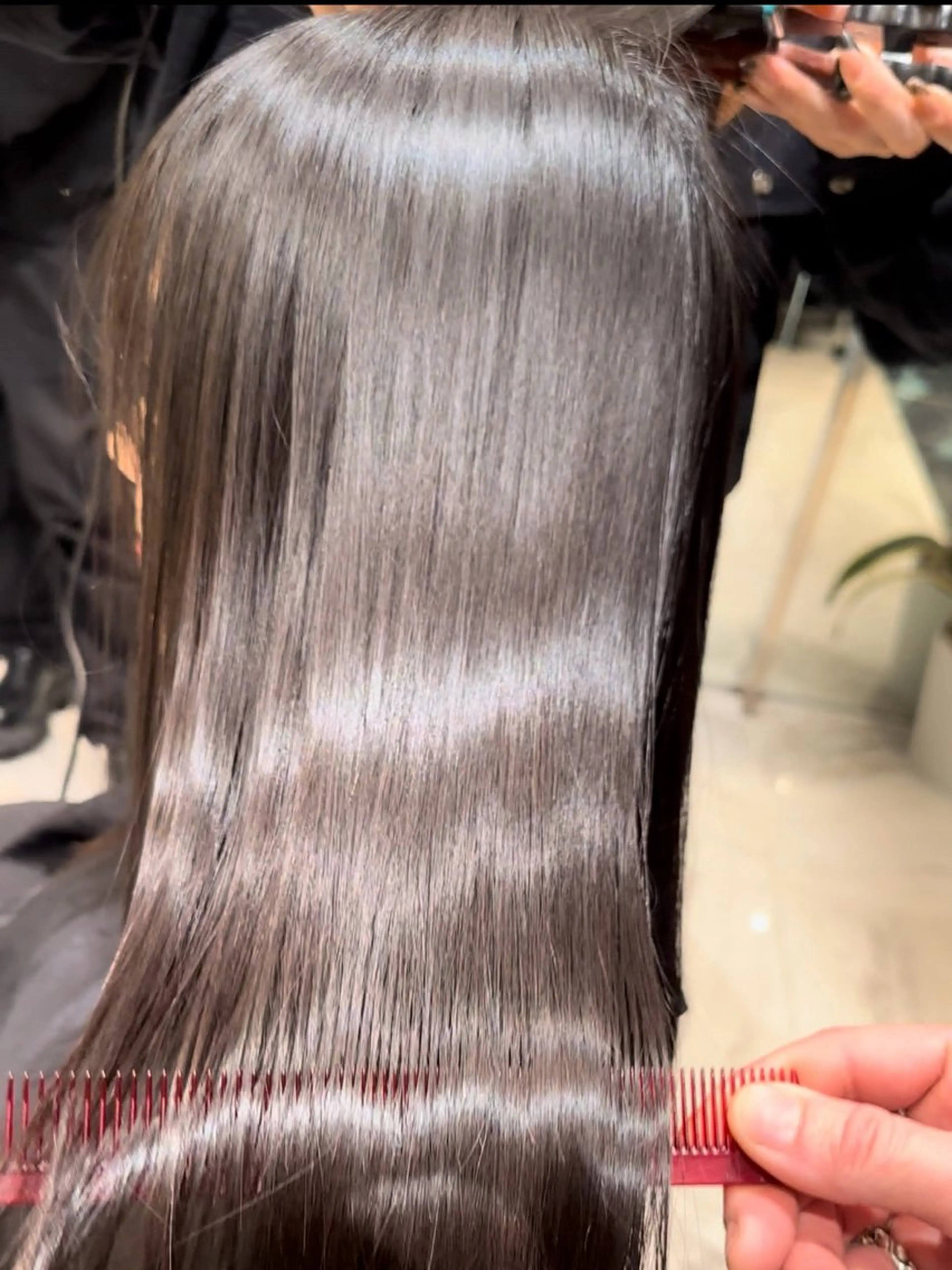 ミディアム 髪質改善 縮毛矯正 カット 縮毛矯正 トリートメント ブリーチなしダブル カラー縮毛矯正　下野のヘアスタイル