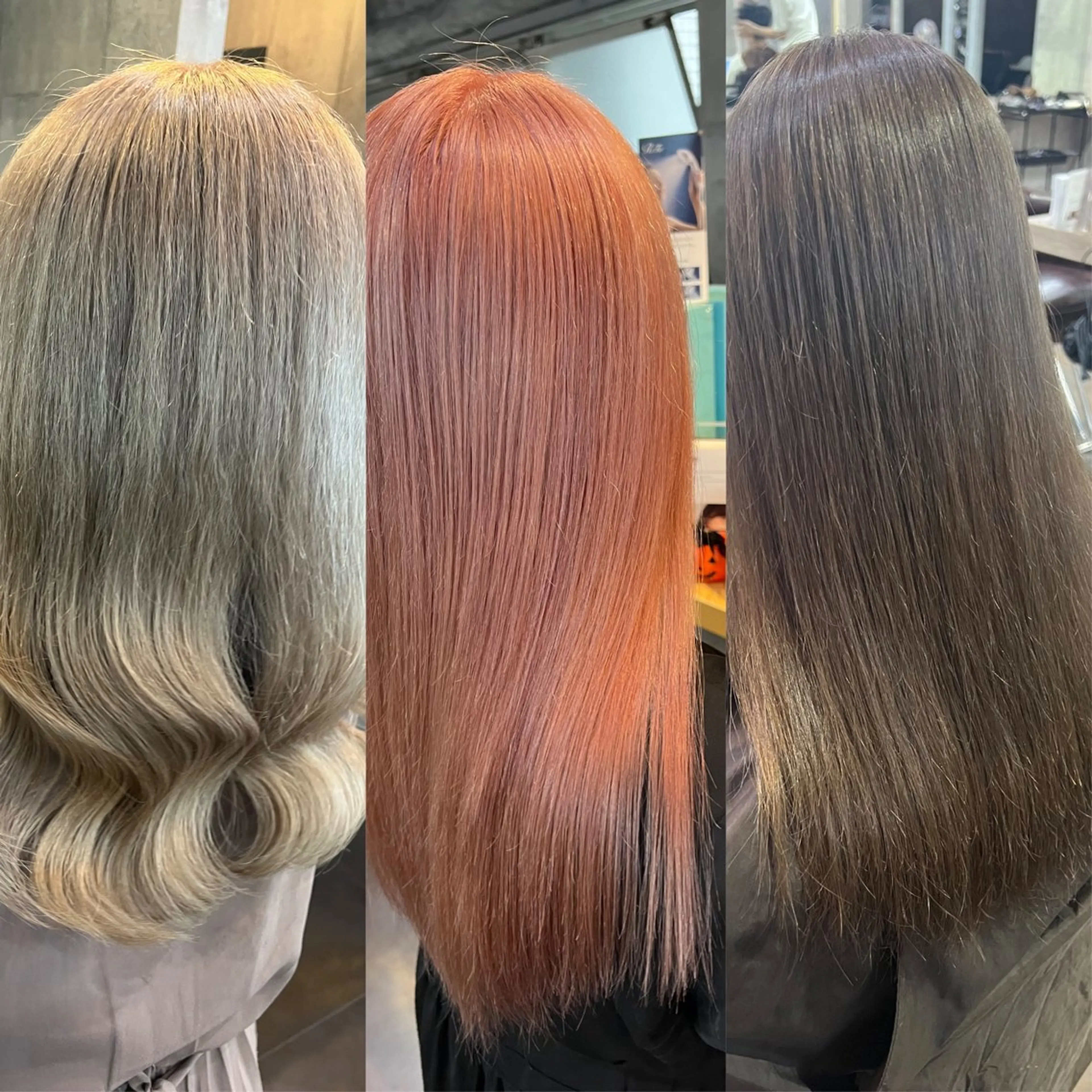 セミロング カラー ヘアアレンジ シールエクステ セミロングパーマ バレイヤージュ ダブルカラー グラデーションカラー ミルクティーハイトー ン💖Mikaのヘアスタイル