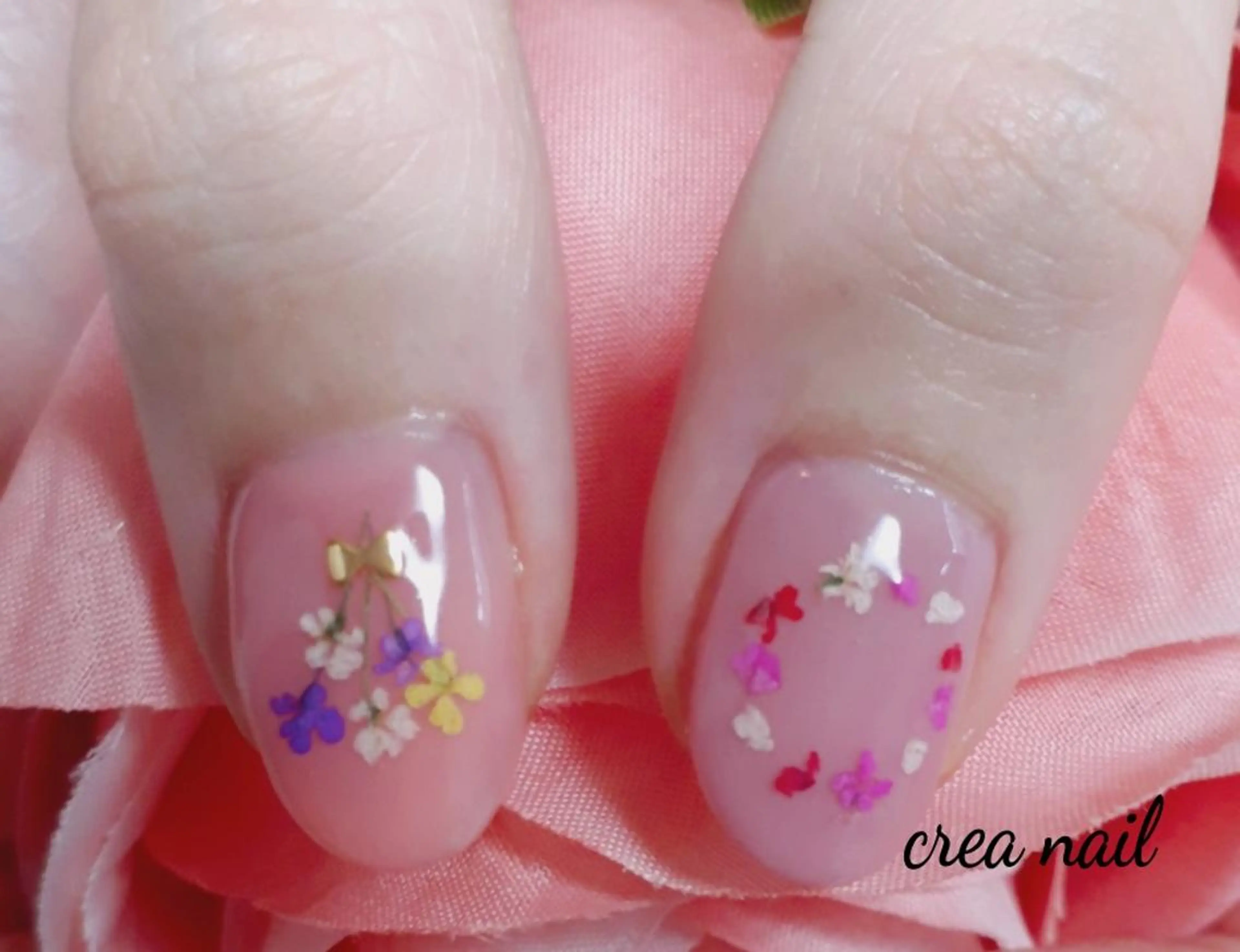 ネイル クリアネイル ピンク privateサロン creaのネイルデザイン