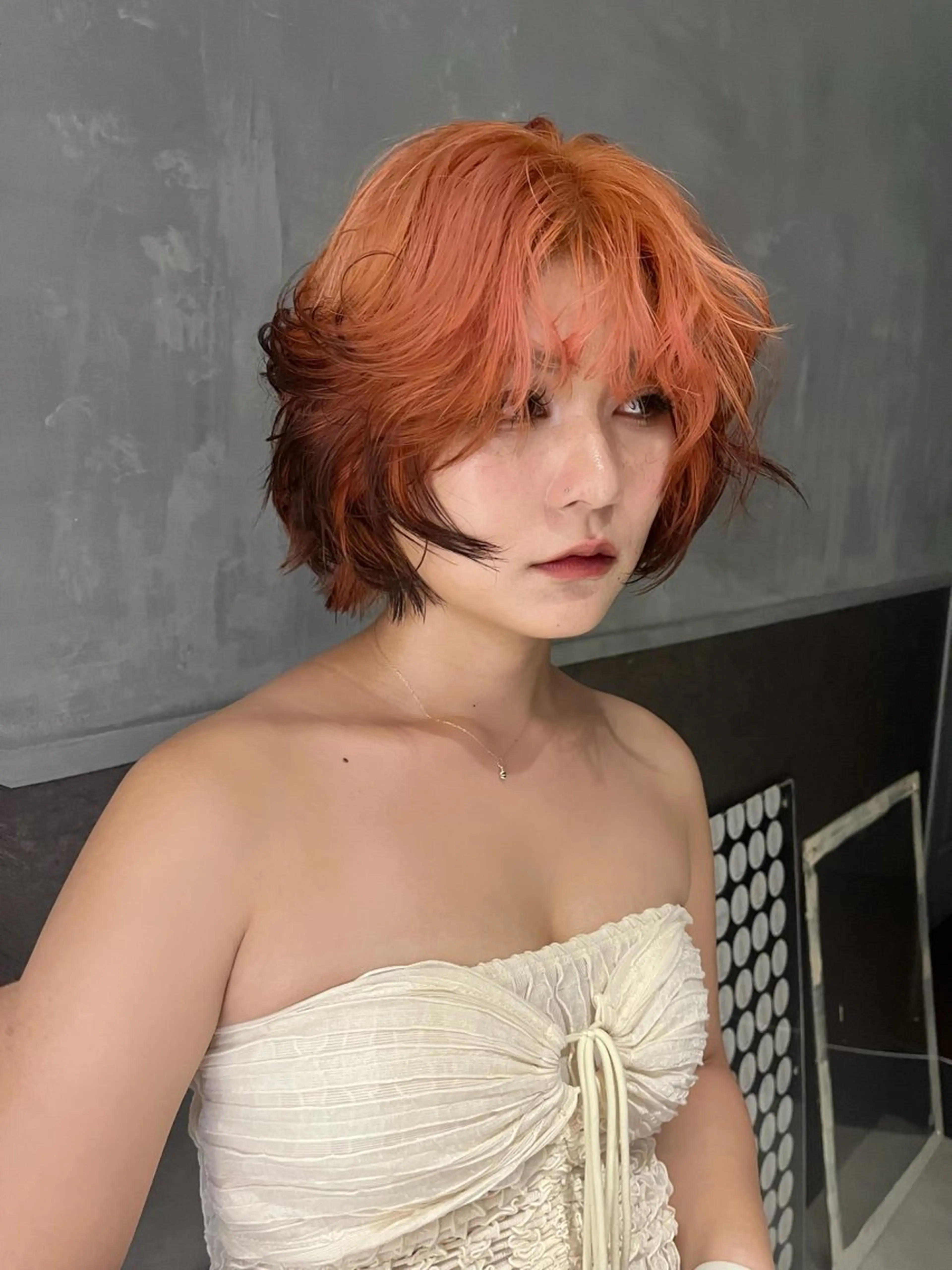 ミディアム 田中 里奈のヘアスタイル