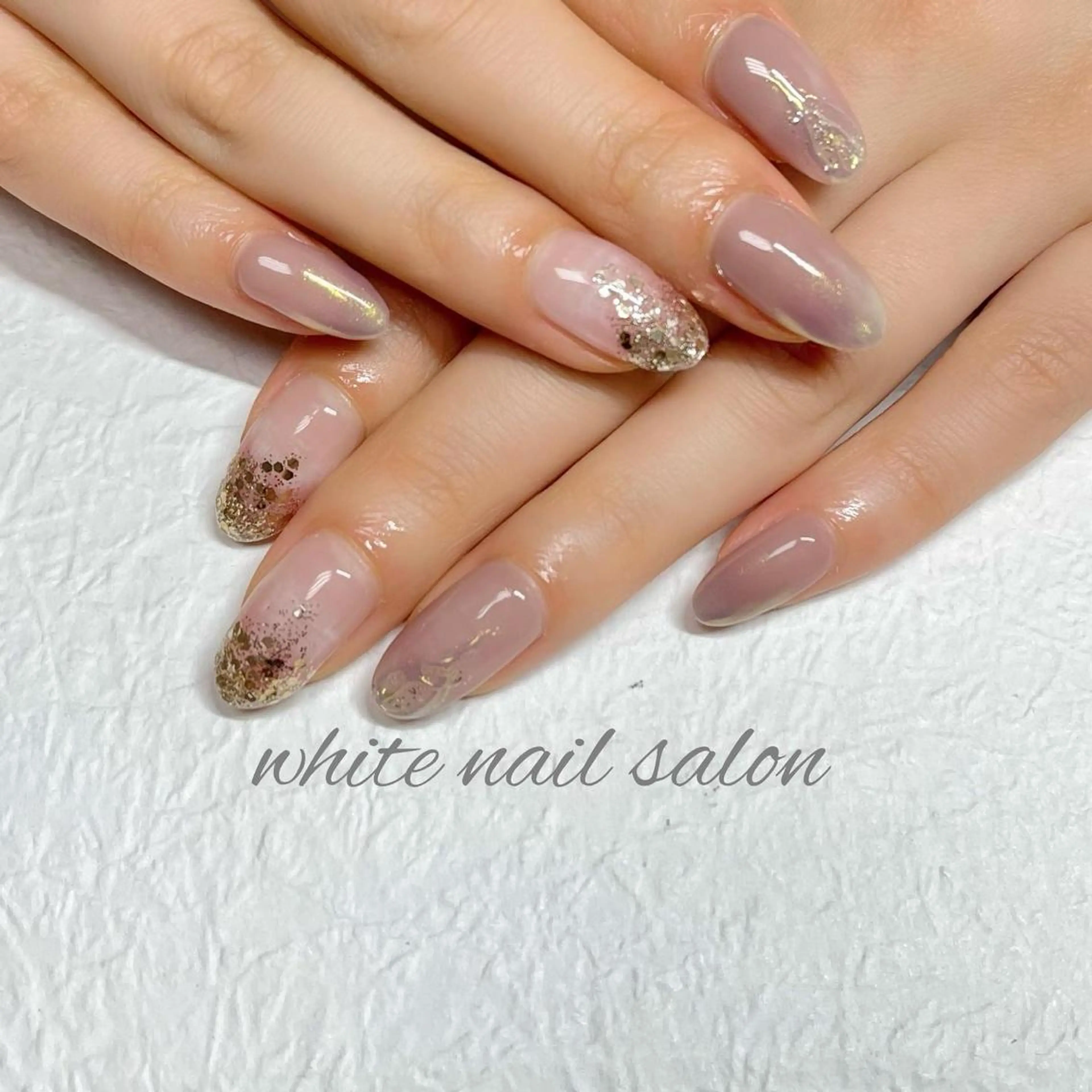 ネイル ジェルネイル ハードジェル ラメ(グリッター) 持ち込み ソフトジェル ハンドネイル white nail salonのネイルデザイン