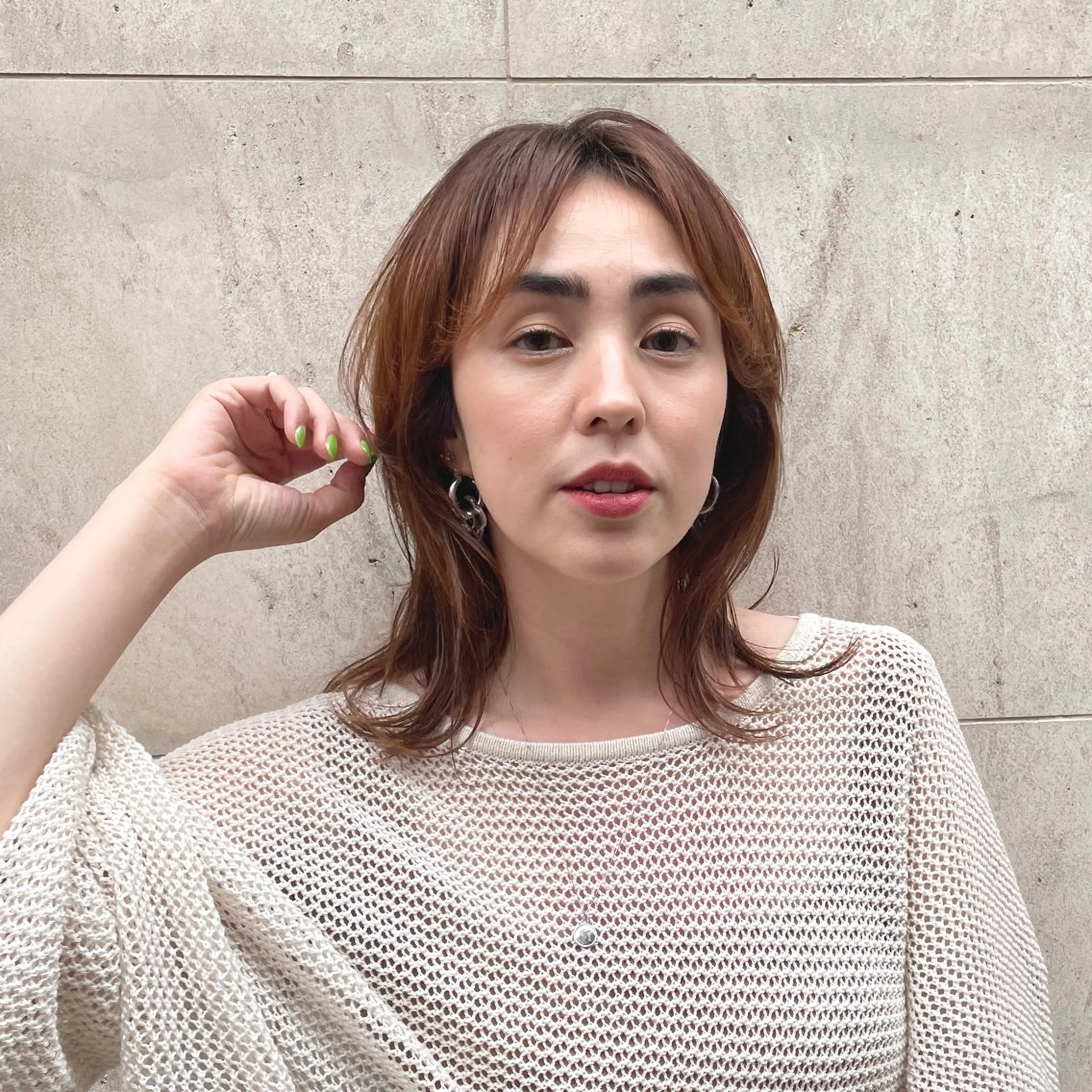 ミディアム カラー ハイライトカラー ハイライト ヘアカラー トリートメント DX SHARE SALON所属・matka白髪ぼかし 大人ヘア/KEIKOのヘアスタイル