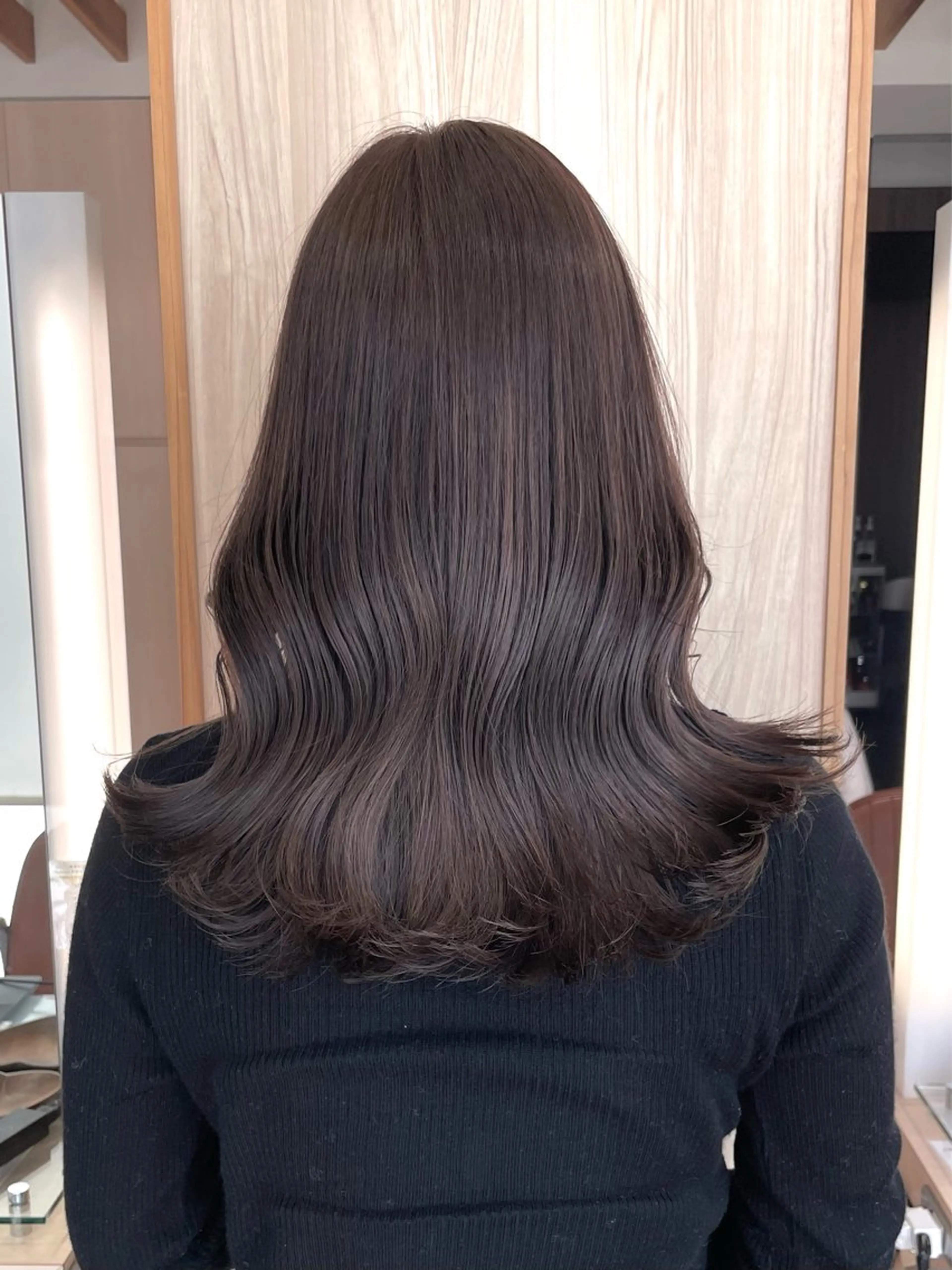 ミディアム カラー ベージュカラー ブラウンカラー ブラウンベージュ くびれヘア カット ヘアカラー トリートメント 青沼夏未/オリーブ/ 寒色カラーのヘアスタイル