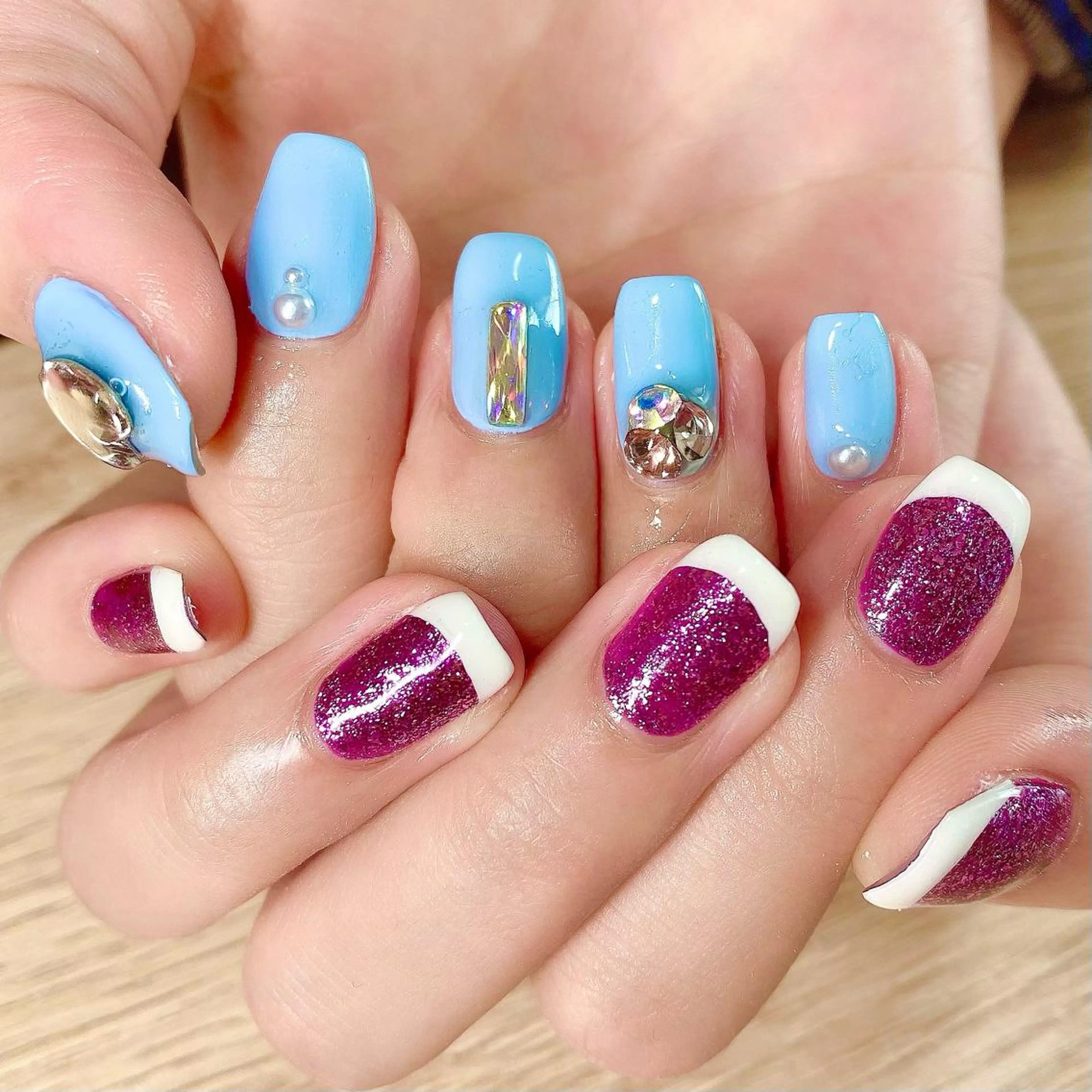 ネイル フレンチネイル ラメ(グリッター) ハンドネイル F.T.S nailのネイルデザイン