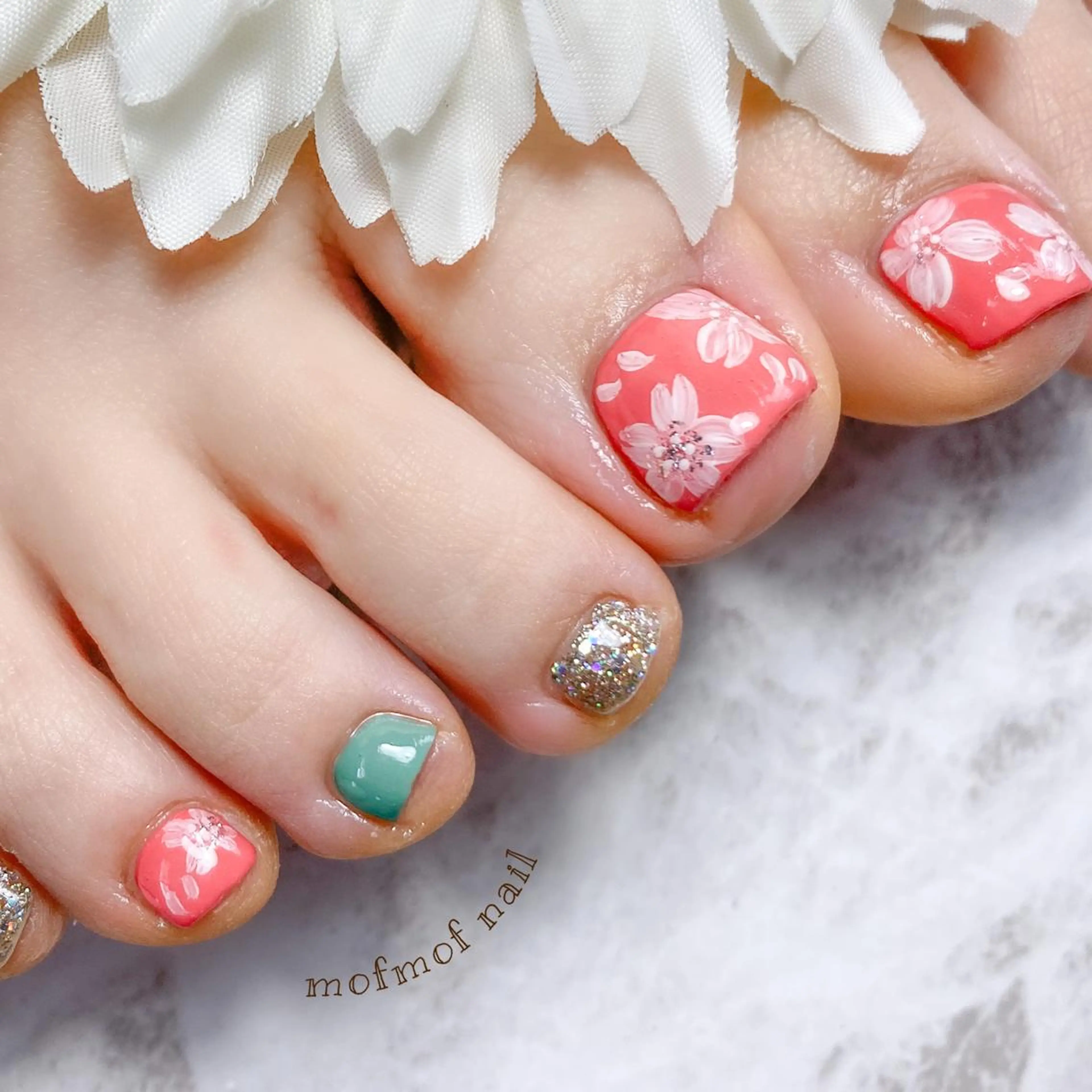 ネイル 桜ネイル フットネイル 春ネイル ハンドネイル mofmofnail 🌿shimizuのネイルデザイン