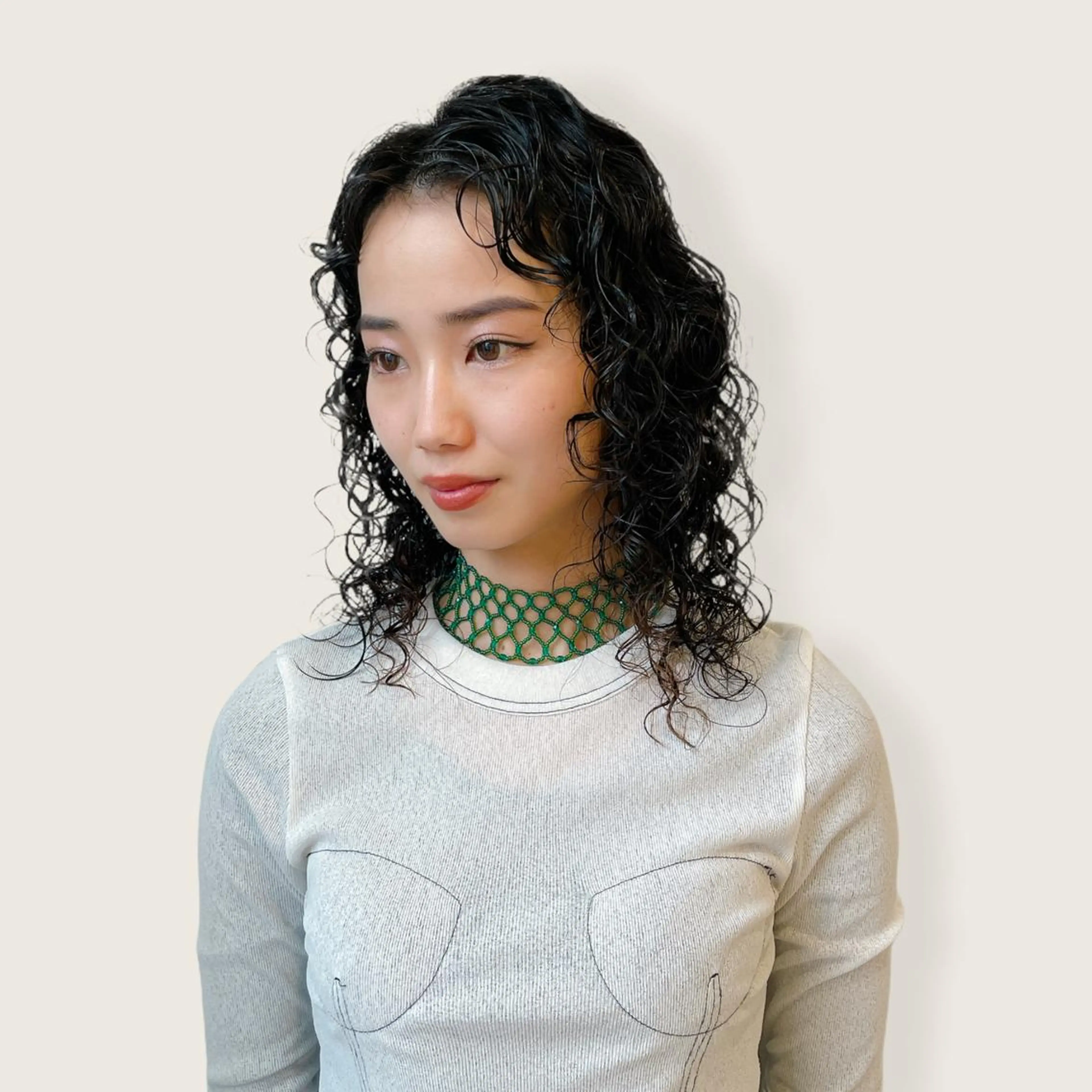 セミロング カット パーマ トリートメント コクブ アキヨのヘアスタイル