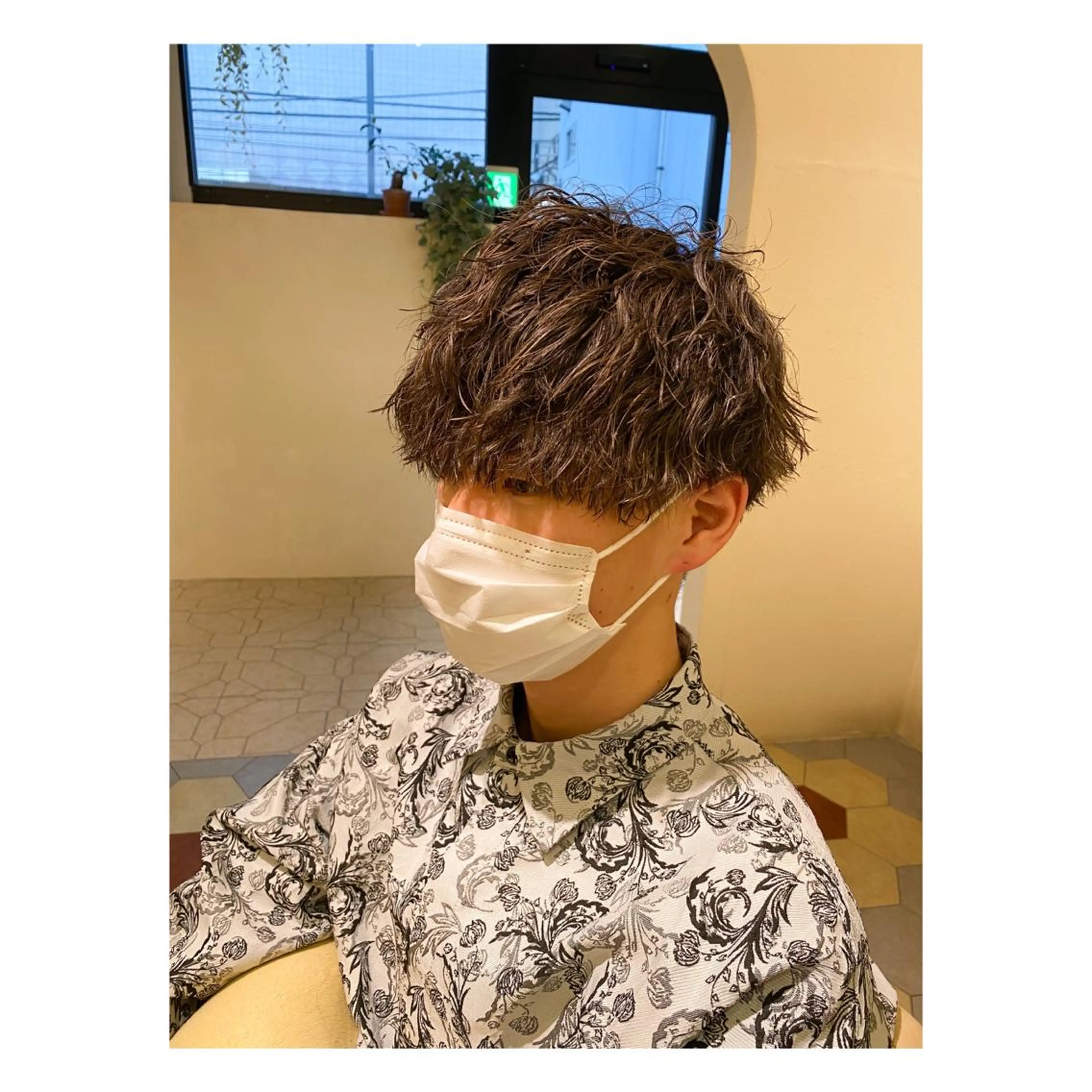 ショート パーマ メンズ カット パーマ 菊池大一 溝の口パーマのヘアスタイル