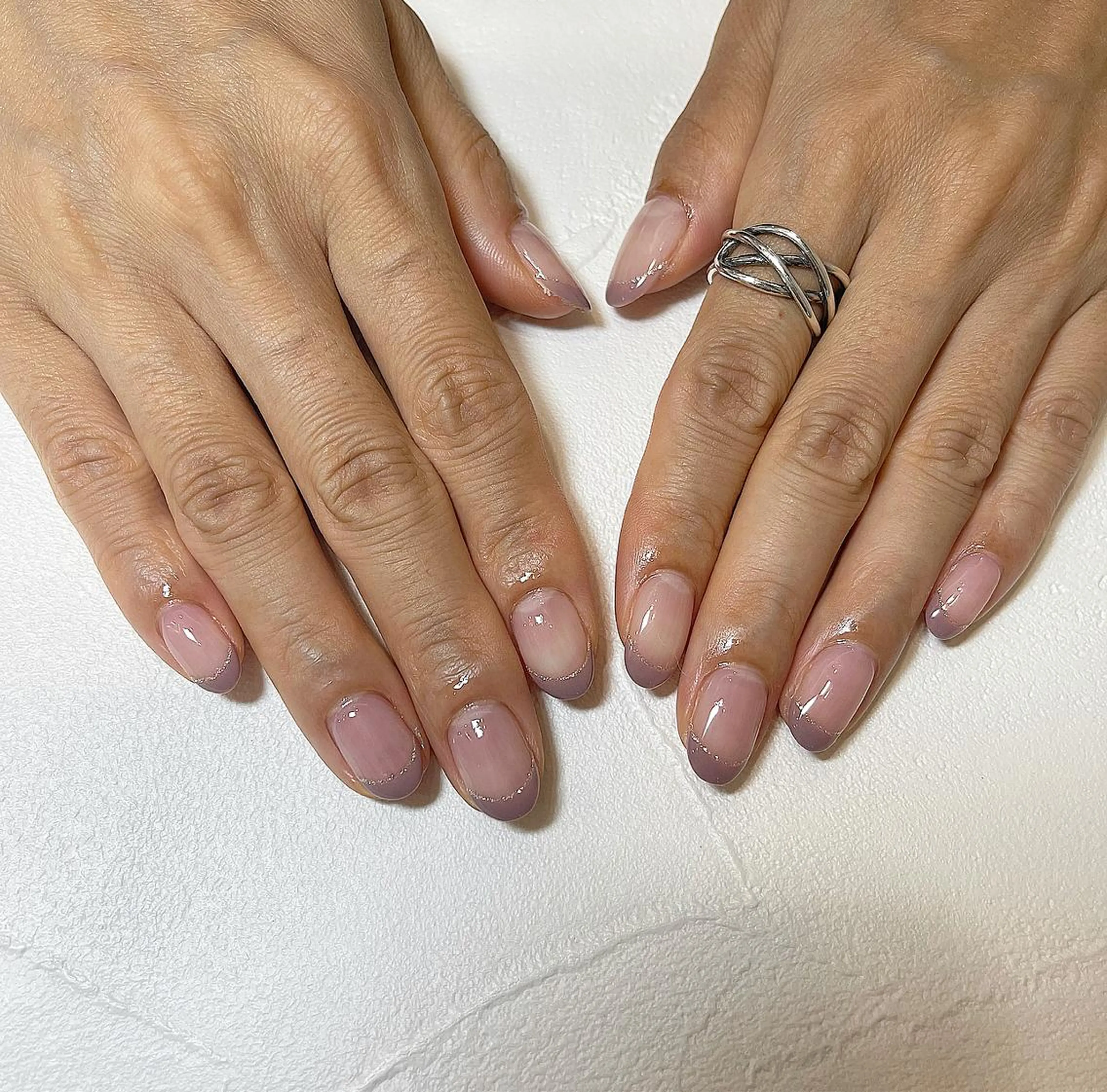 ネイル フレンチネイル ラメ(グリッター) よねだ ゆうらのネイルデザイン