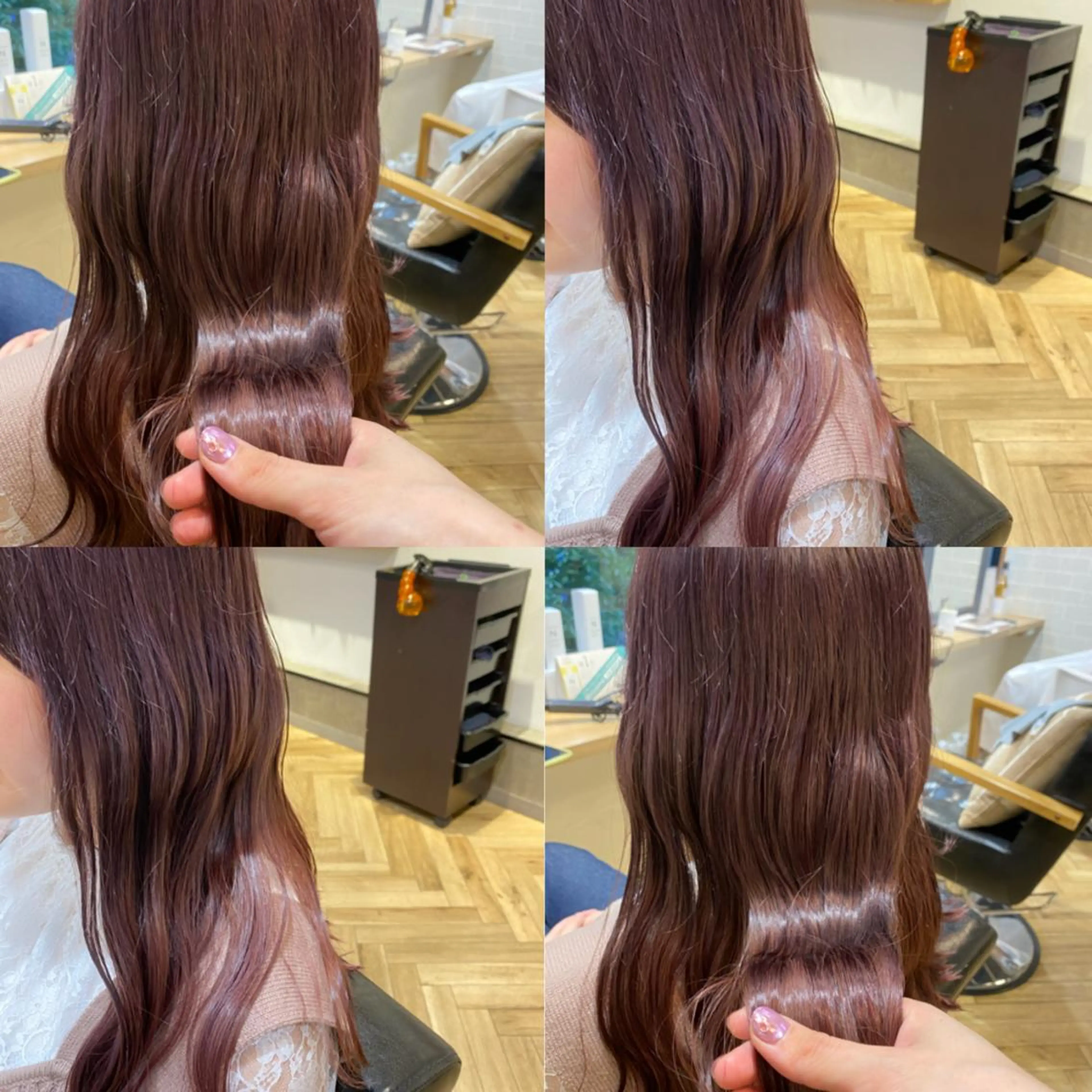 ロング カラー アディクシーカラー ブリーチ グラデーションカラー ピンクカラー 艶カラー/韓国顔周り 🎀mamiのヘアスタイル