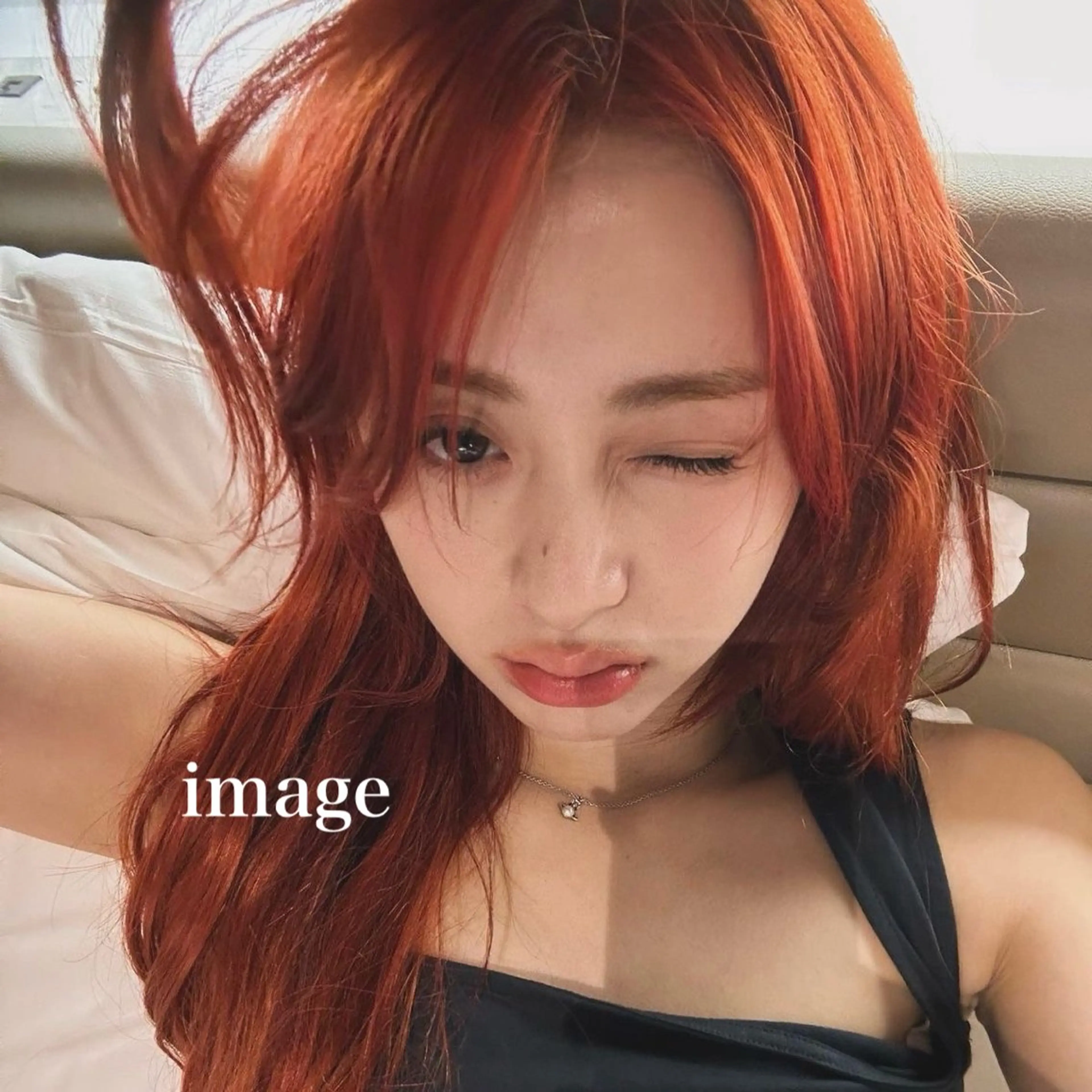 セミロング カラー ヘアアレンジ ブリーチ ブリーチなしカラー オレンジ ❣️ブリーチなし暖色 ayu❣️のヘアスタイル