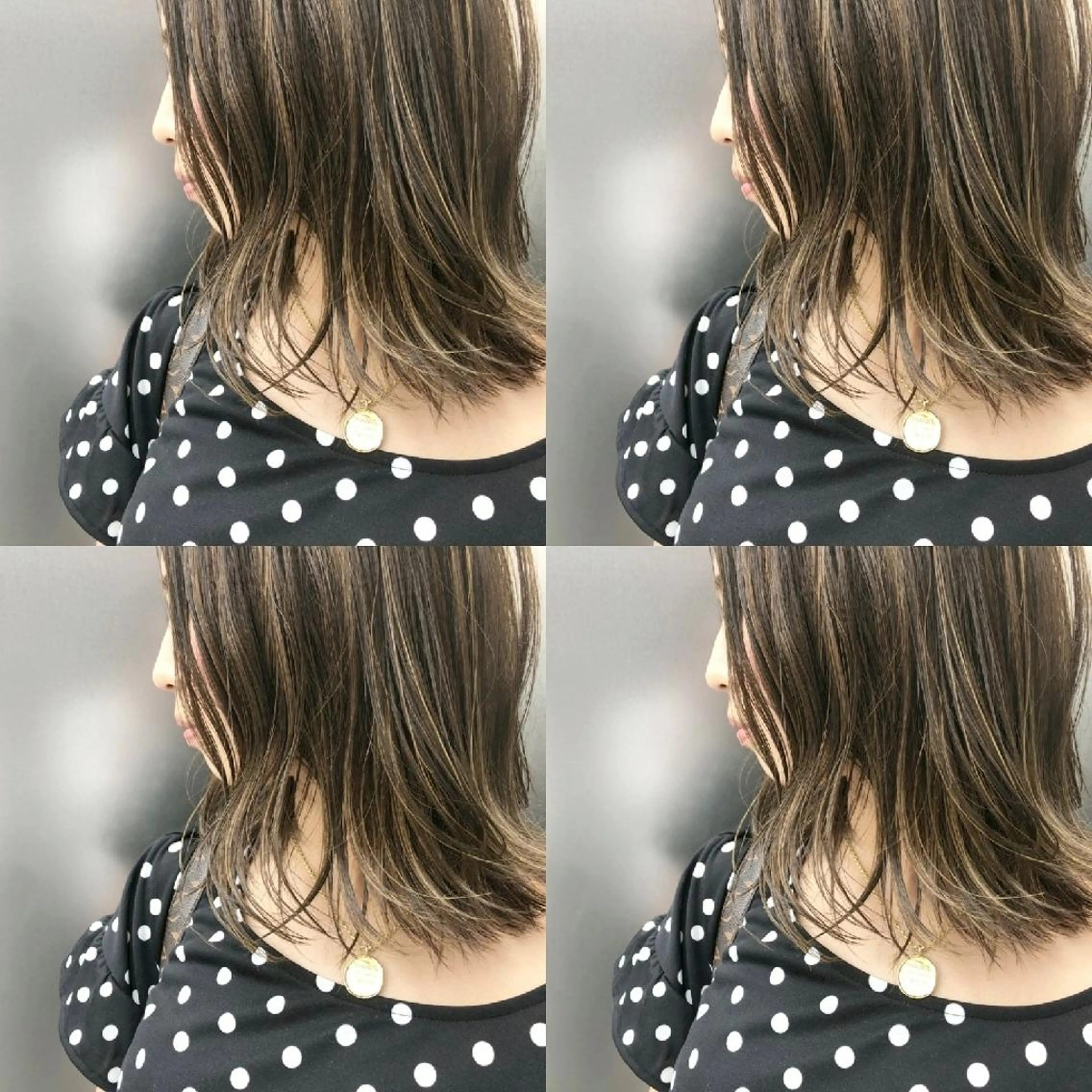 カラー ミディアム ハイライトカラー ハイライト 竹内啓太 ボブのヘアスタイル