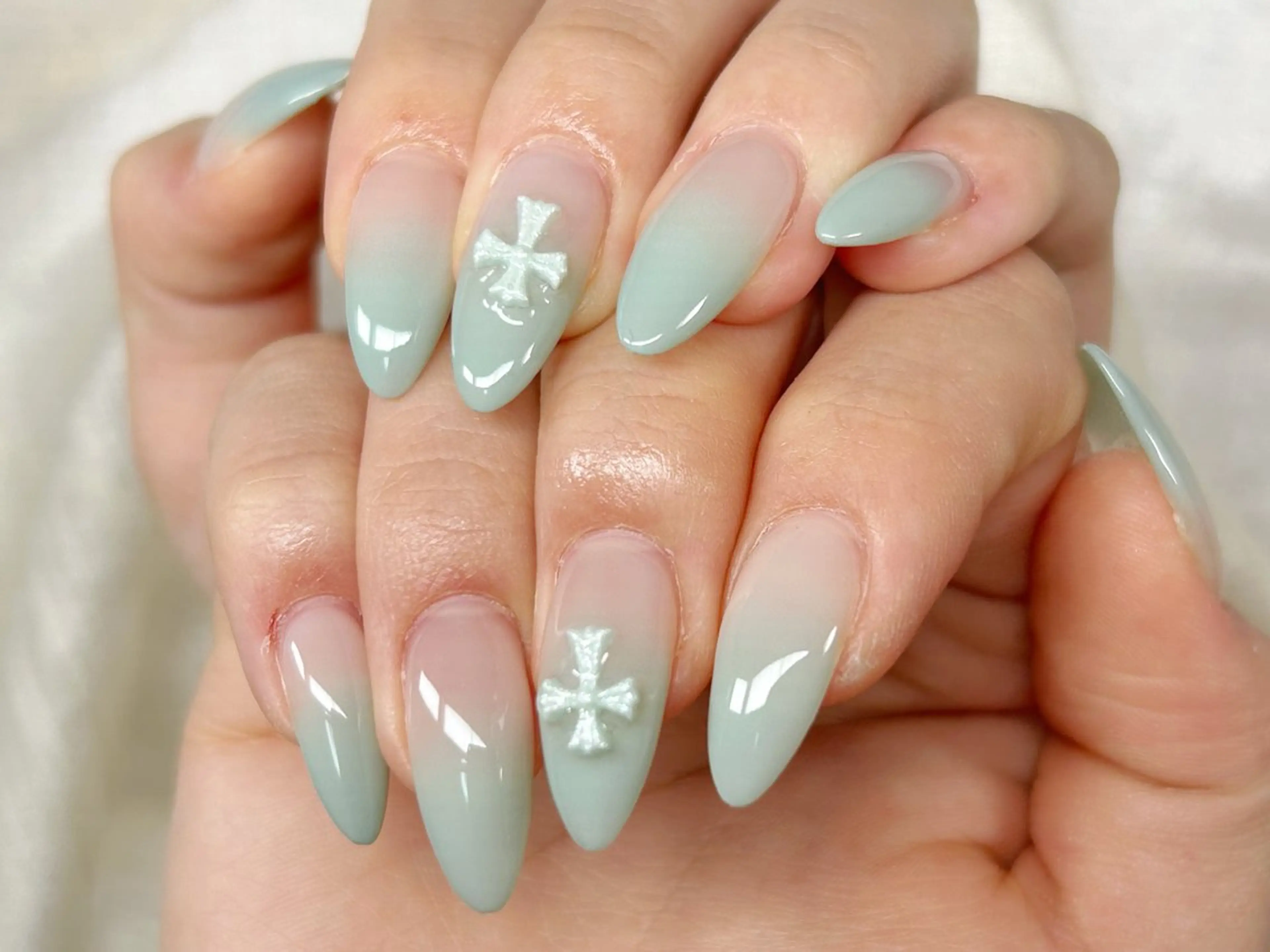 ネイル アートネイル チークネイル 成人式 入学式 長さ出し ハンドネイル Lino Nailのネイルデザイン