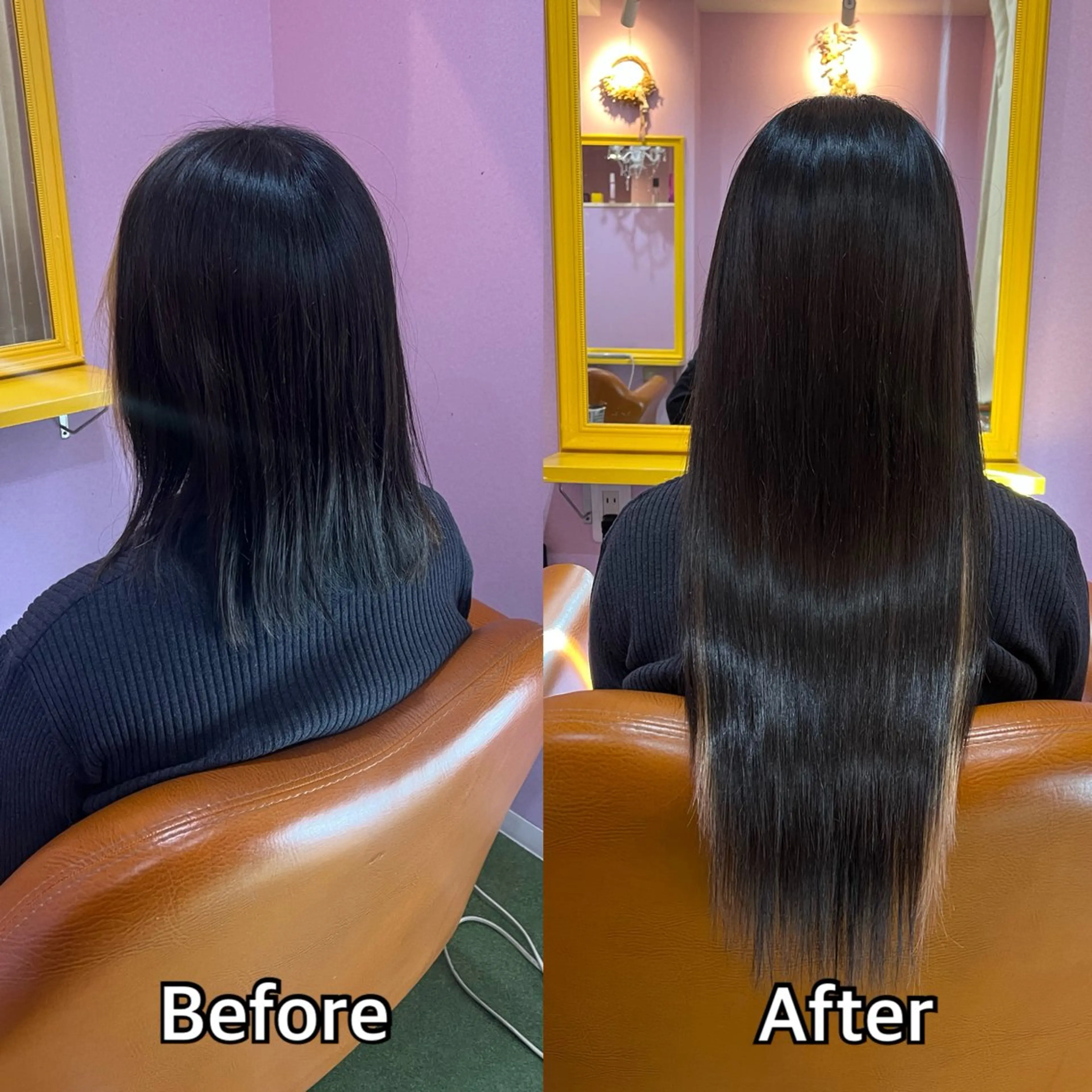 ロング エクステ シール+ちび編み込み エクステ梅田🐨のヘアスタイル