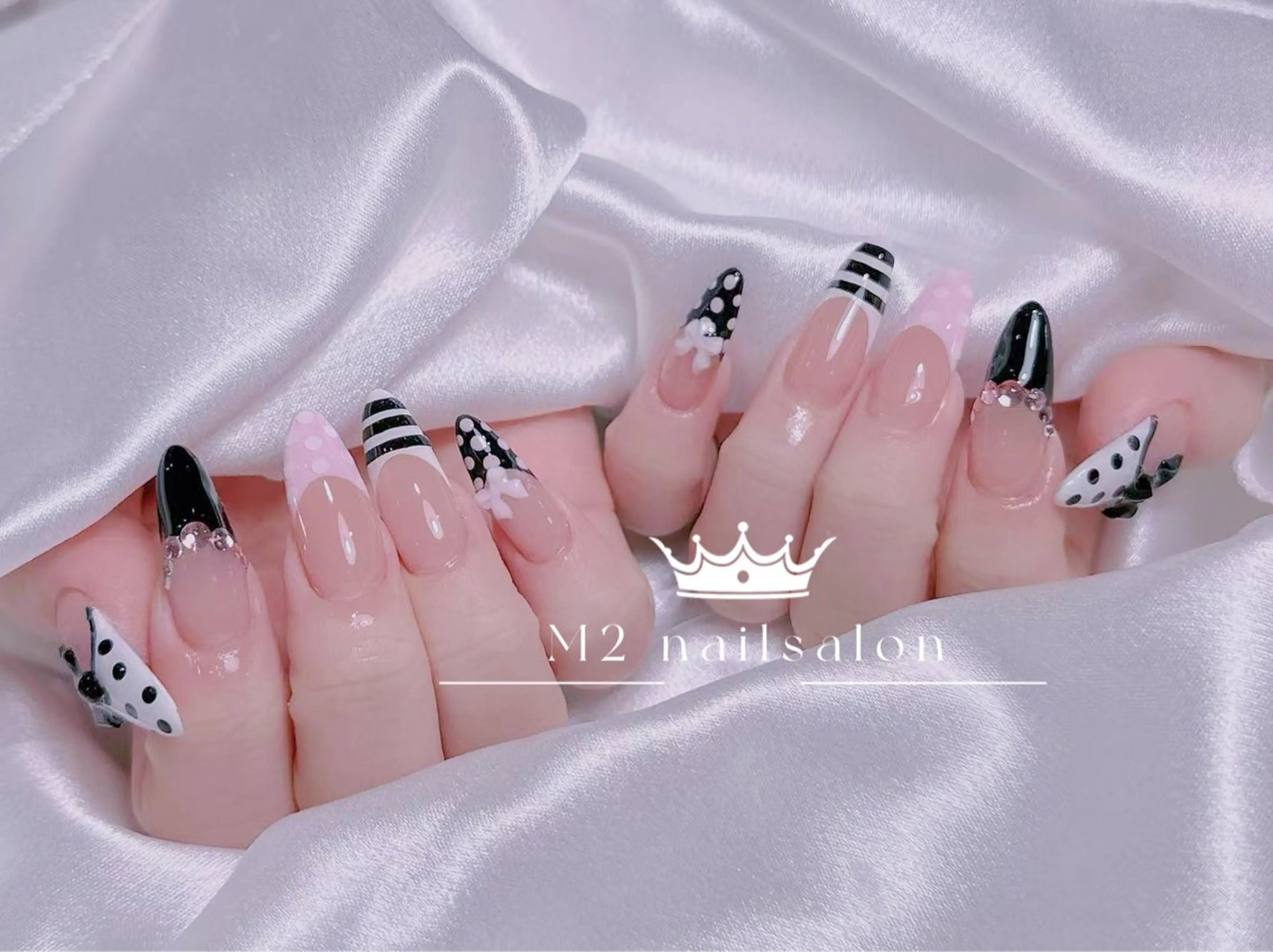 ネイル ジェルネイル マグネットネイル パラジェル バレンタイン ワンホンネイル ハンドネイル 長さだし専門店 M2　rikaのネイルデザイン