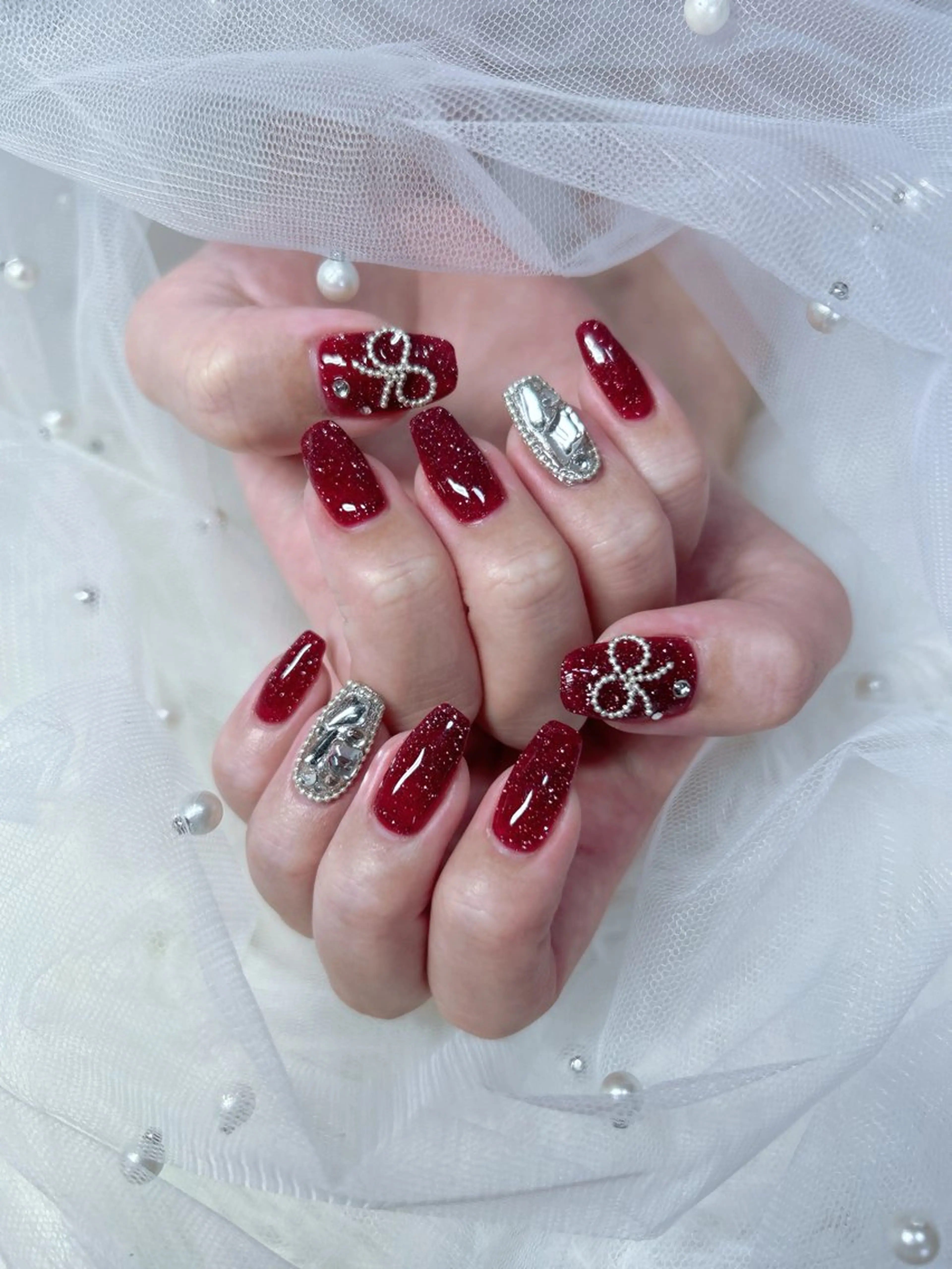 ネイル フラッシュネイル リボン ち さのネイルデザイン