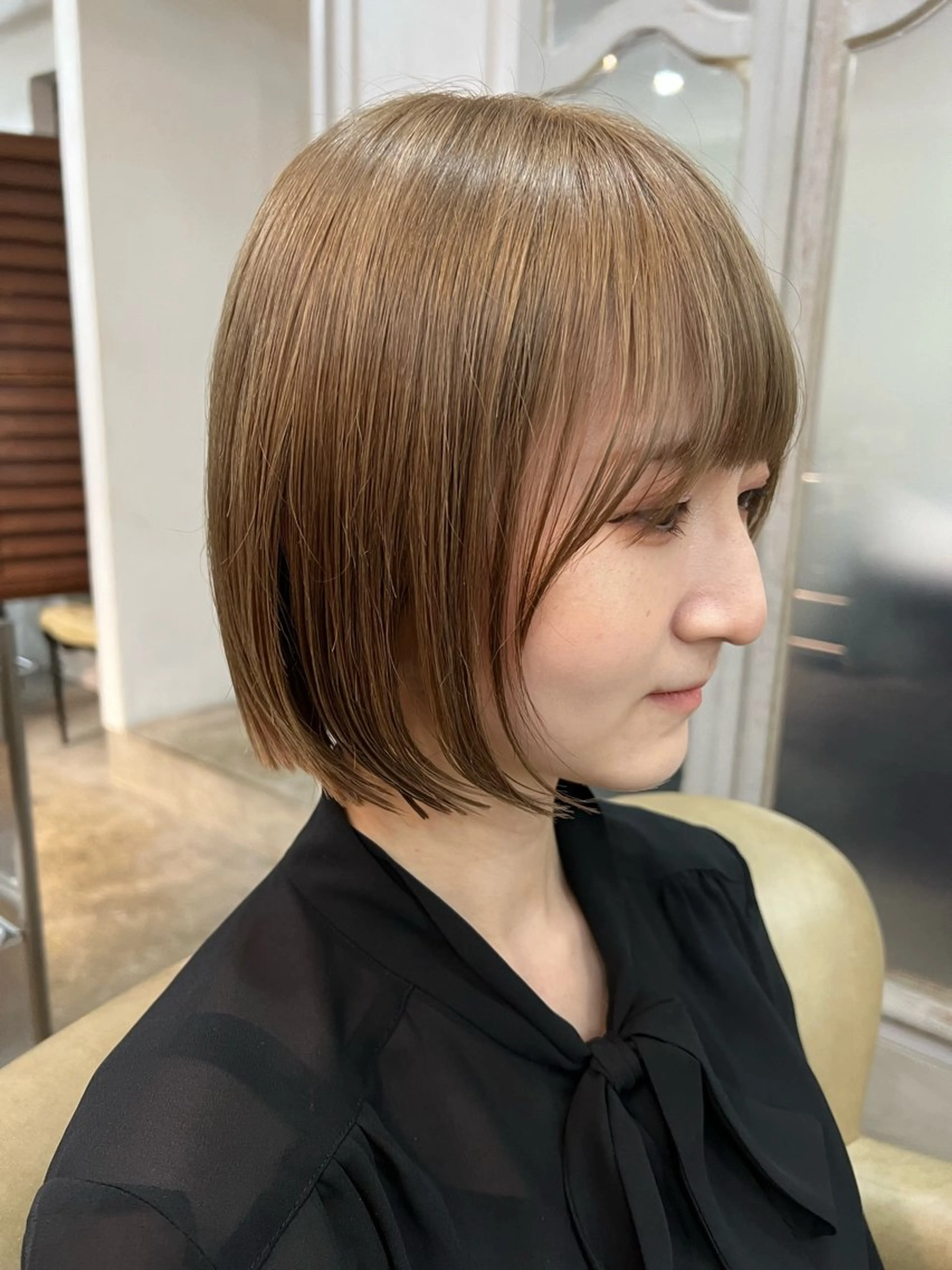 ショート カット ヘアカラー トリートメント 紙屋町ショート /ボブ　パーマ河内蓮のヘアスタイル