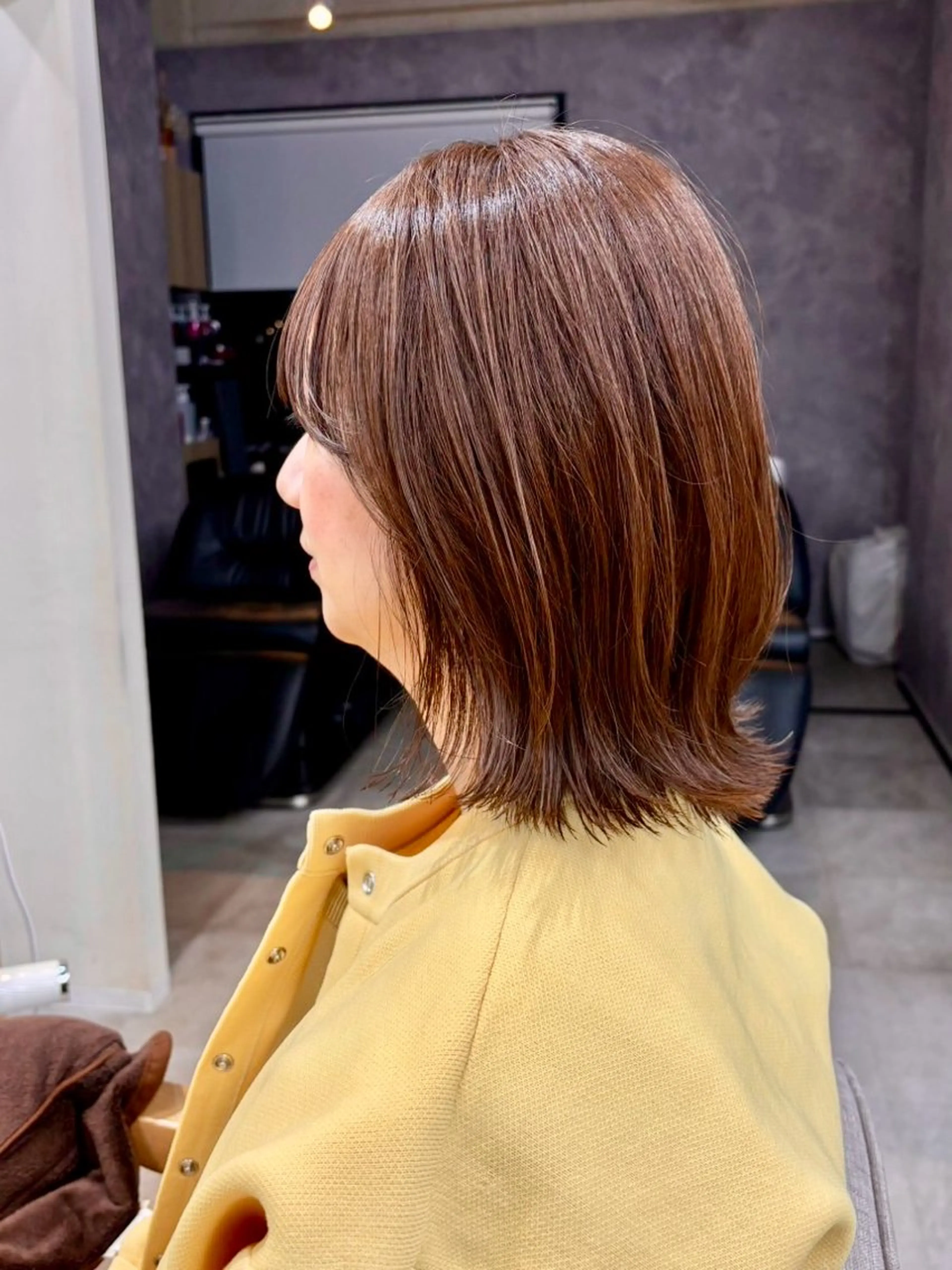 ミディアム カット ヘアカラー トリートメント 桜木町2分/くびれ /ボブ/ナチュラルのヘアスタイル