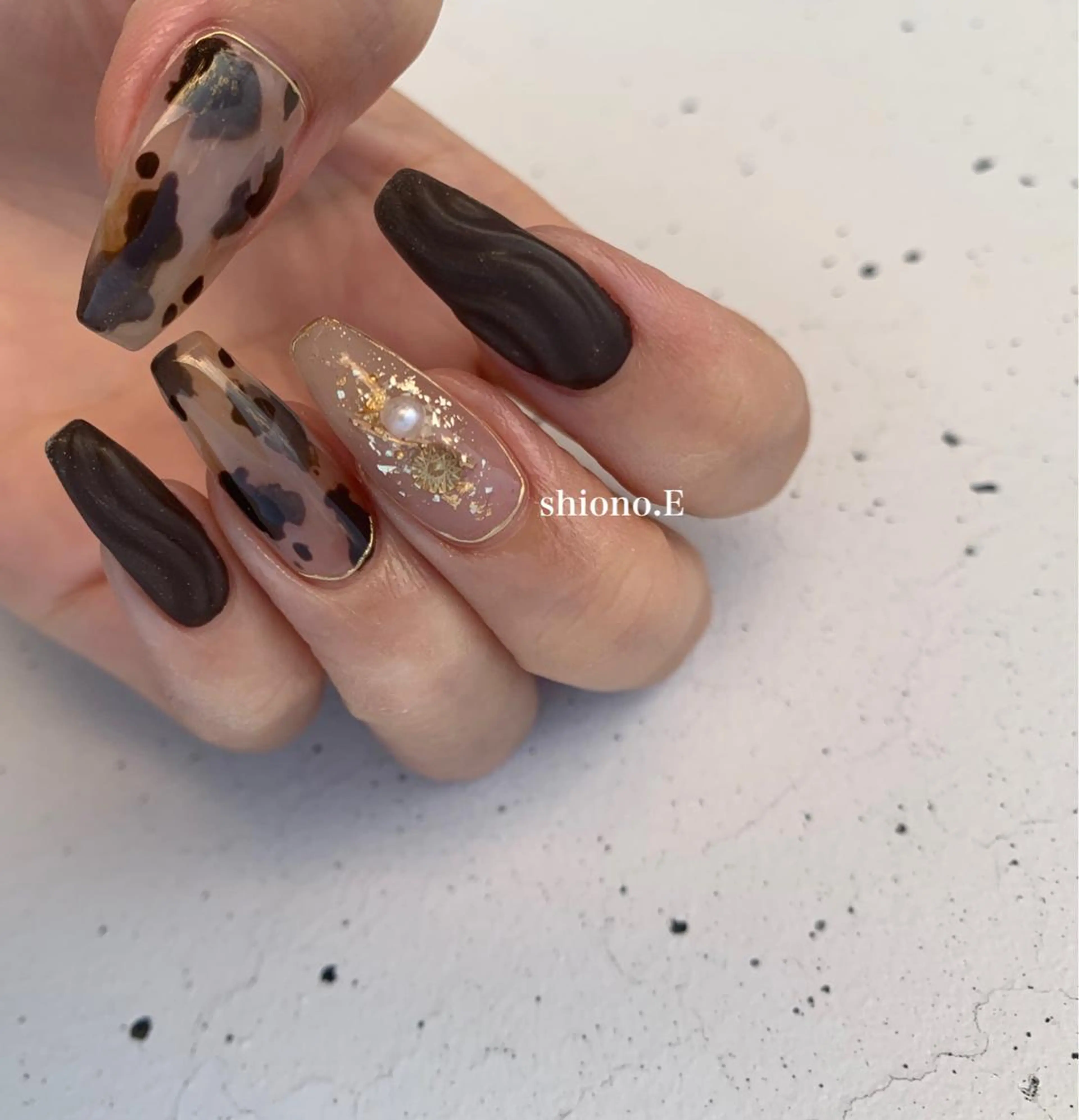 ロング カラー ネイル アニマル柄 マットネイル be-cares beauty(豊川店のネイルデザイン