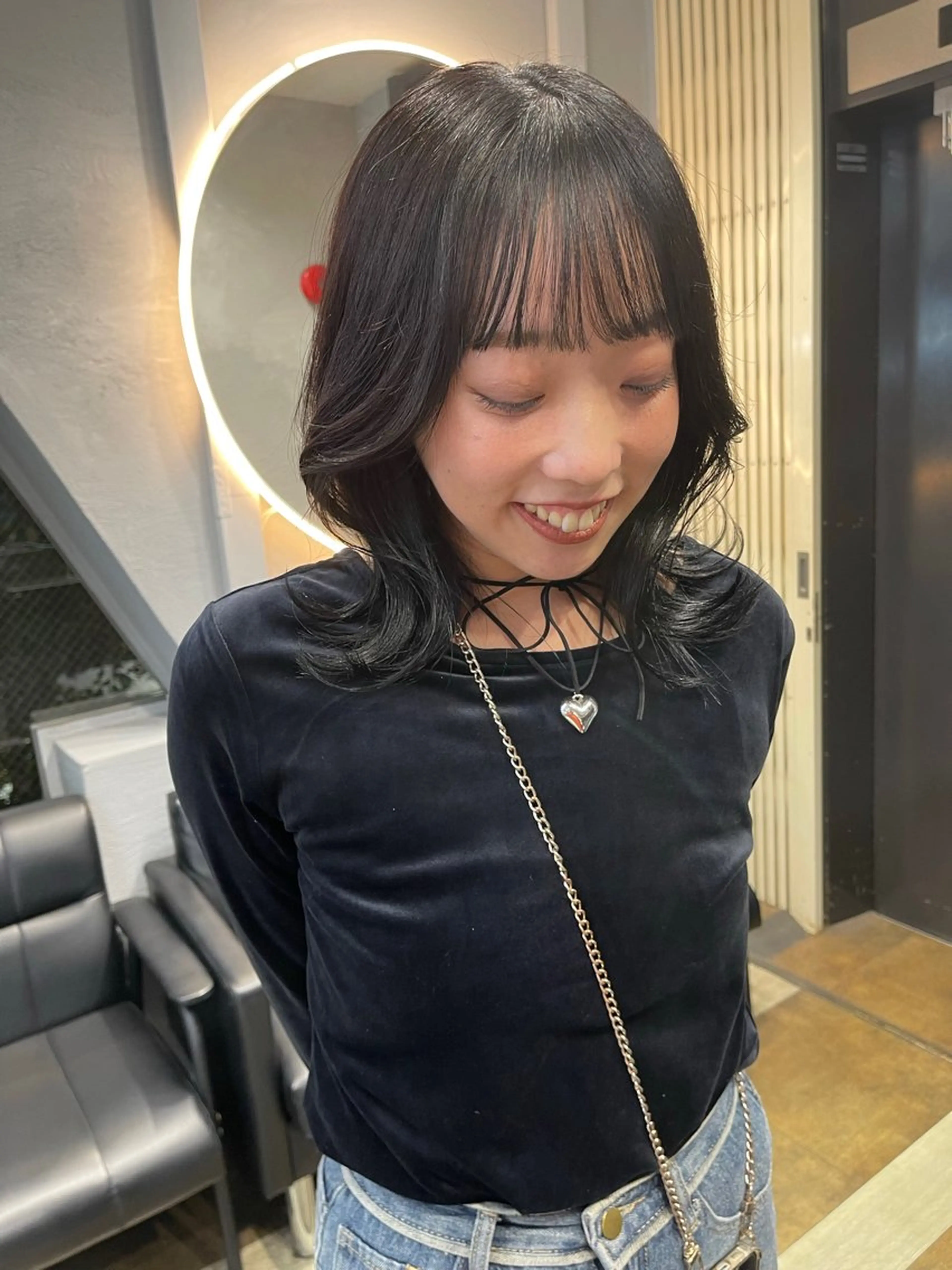 セミロング カラー TATSUブリーチ/ ミルクティーベージュのヘアスタイル