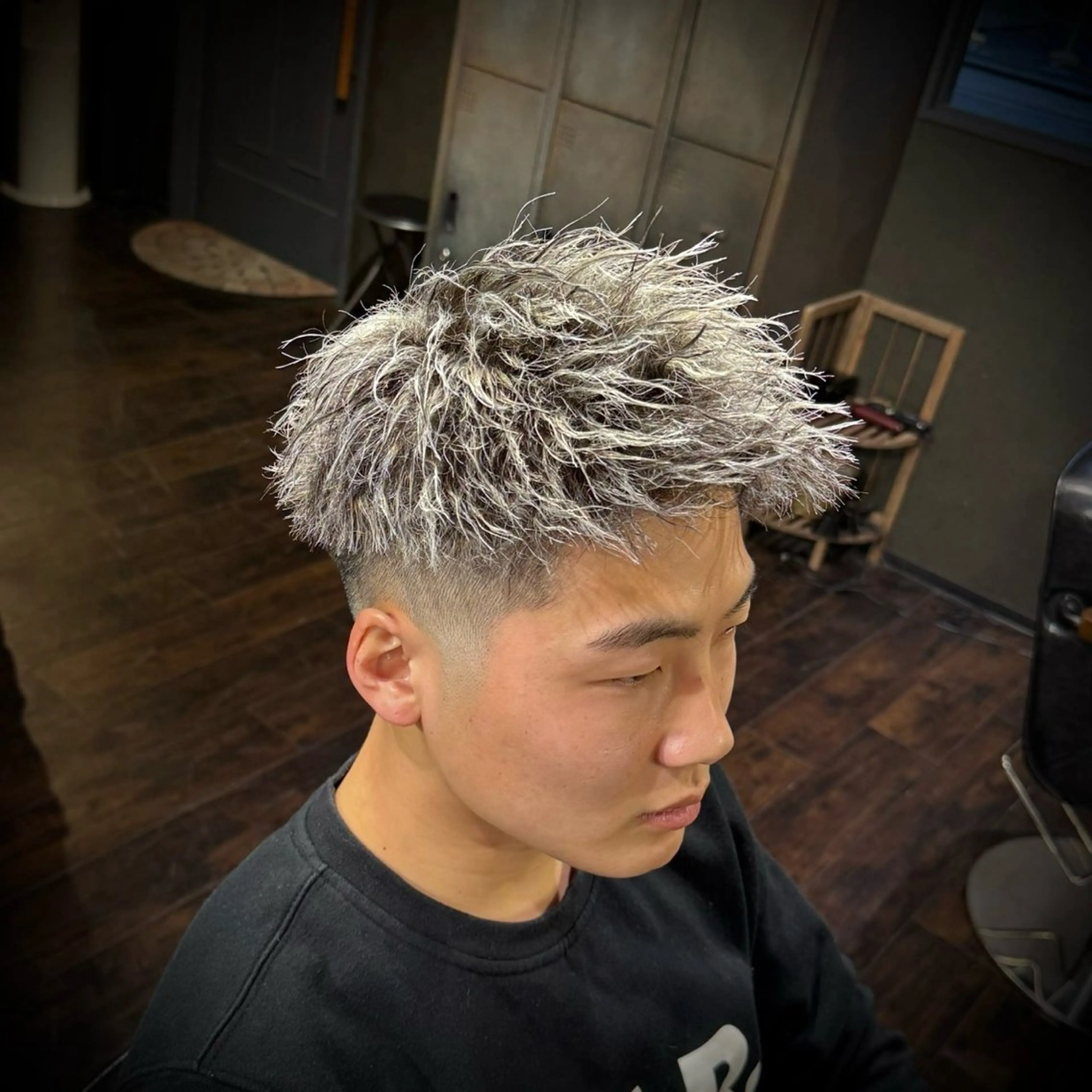 メンズカット＋ホワイトメッシュの写真