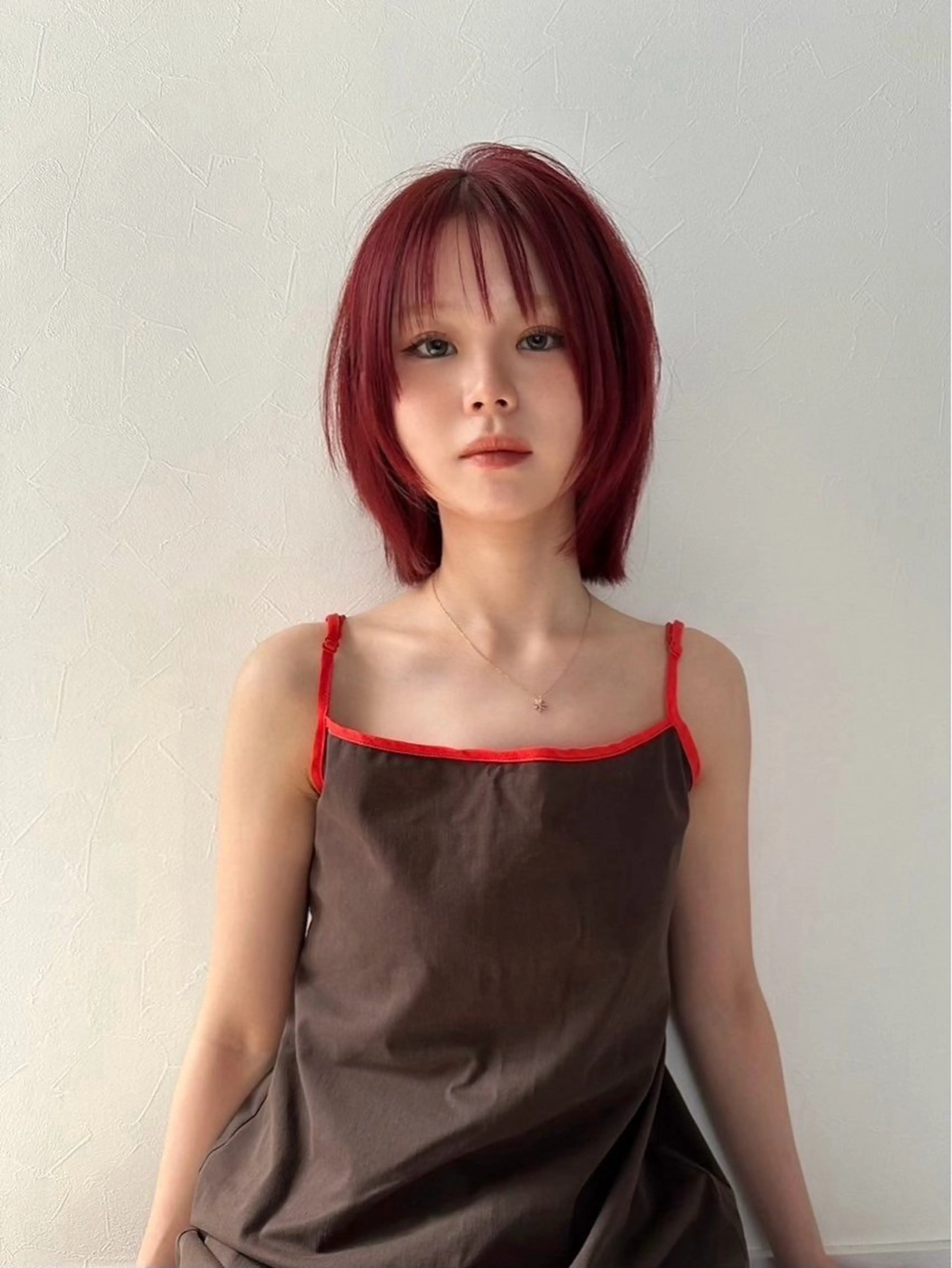 セミロング ヘアカラー ミルクティーベージュ outaのヘアスタイル