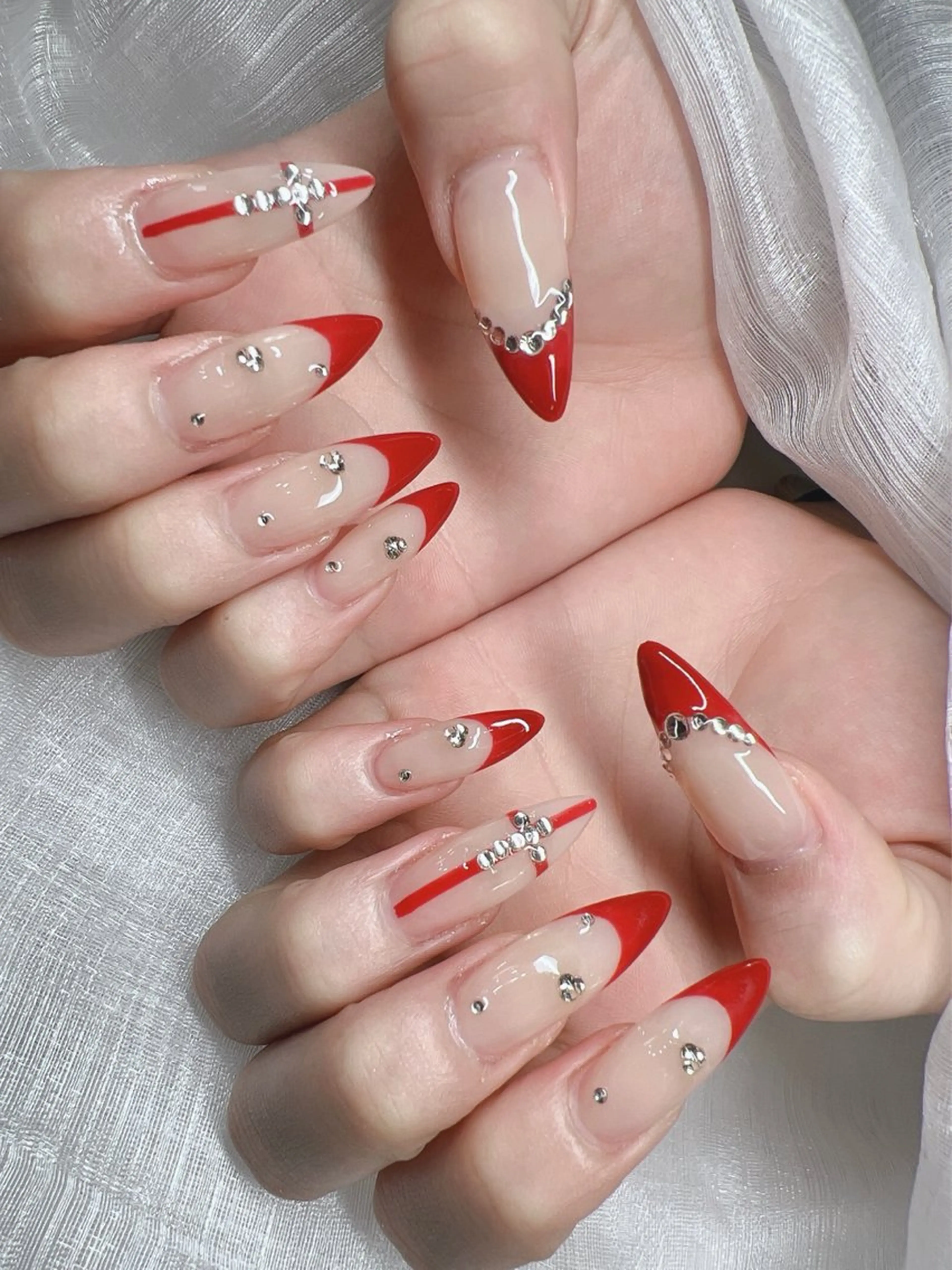 ネイル 長さ出し グラデーション キラキラネイル マグネットネイル ニュアンスネイル Lee Nails チップ長さだし専門店のネイルデザイン