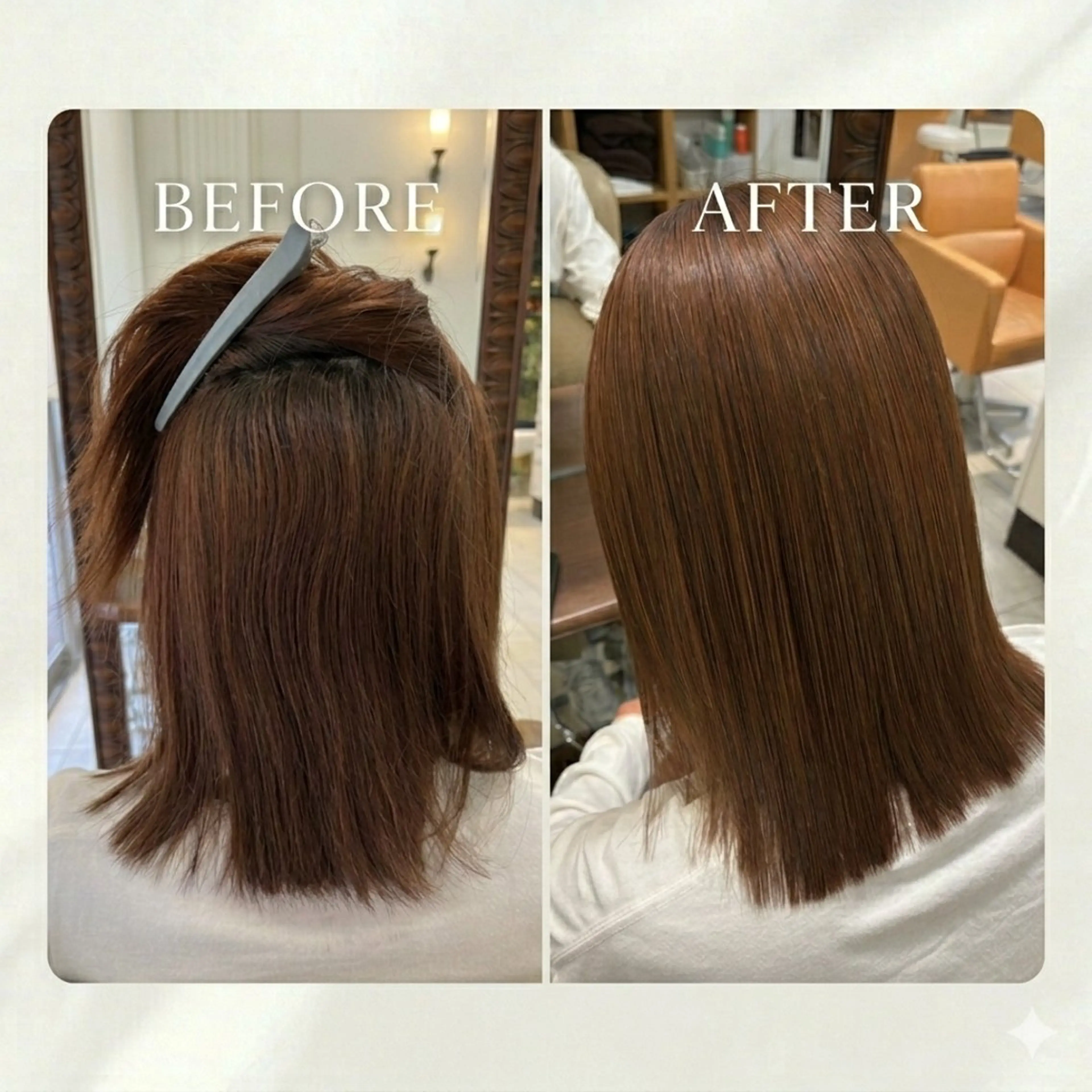 ミディアム 髪質改善 縮毛矯正 トリートメント 熊川 愛理のヘアスタイル