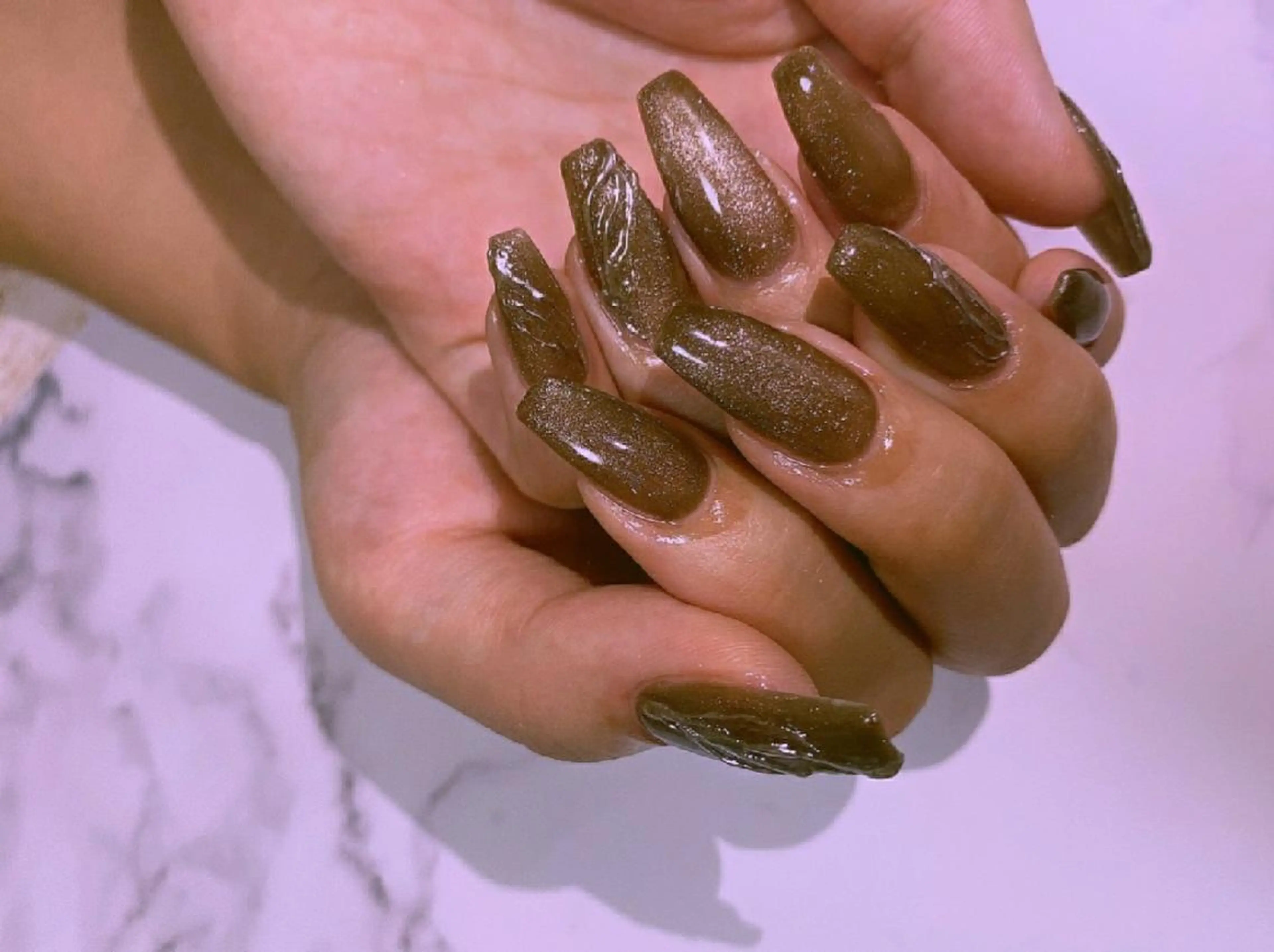 ロング カラー ネイル キッズ メンズ ヘアアレンジ パーマ マツエク・マツパ 424 nailsのネイルデザイン