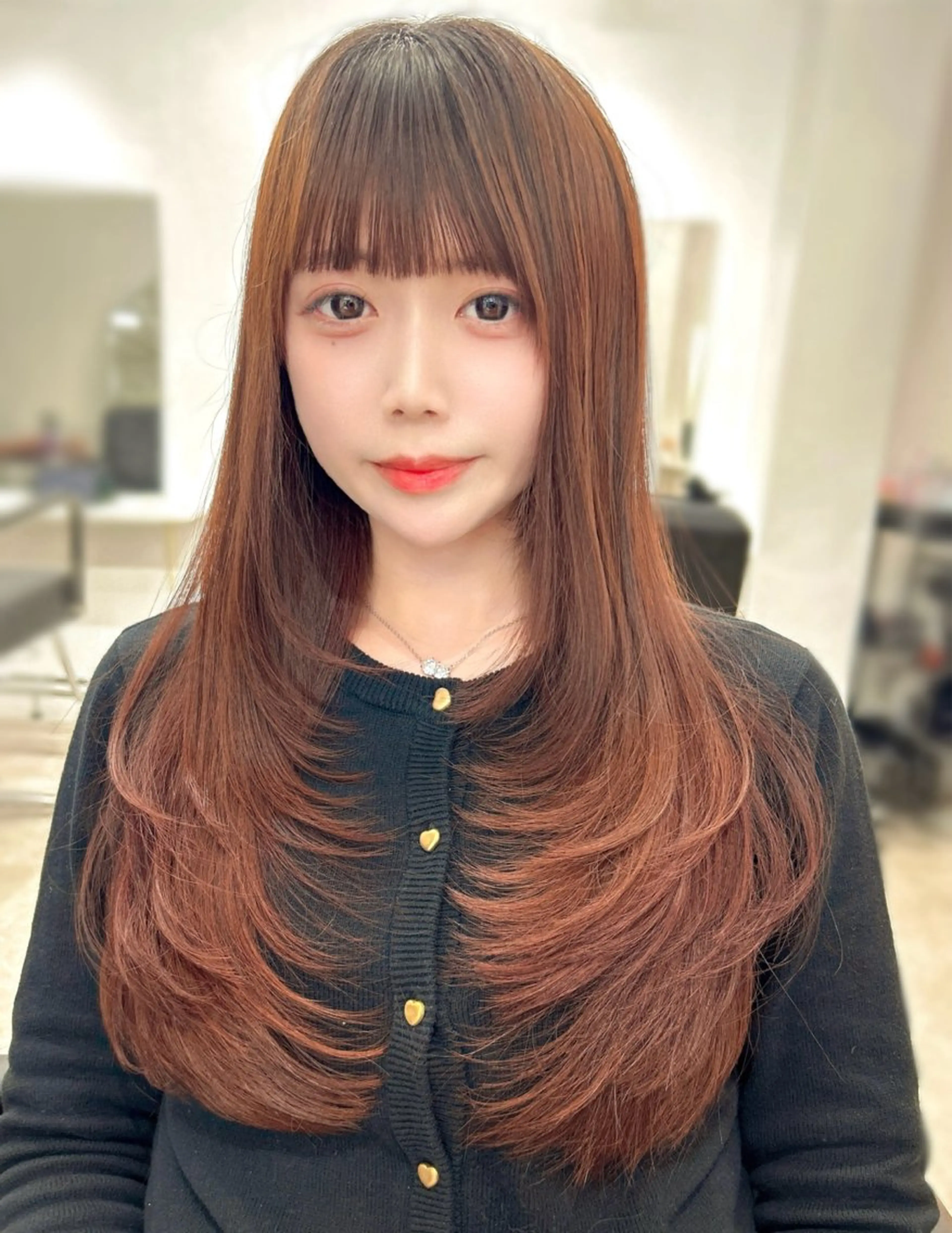 ロング レイヤーカット カット ハイライト/レイヤー 河原町/Manatoのヘアスタイル