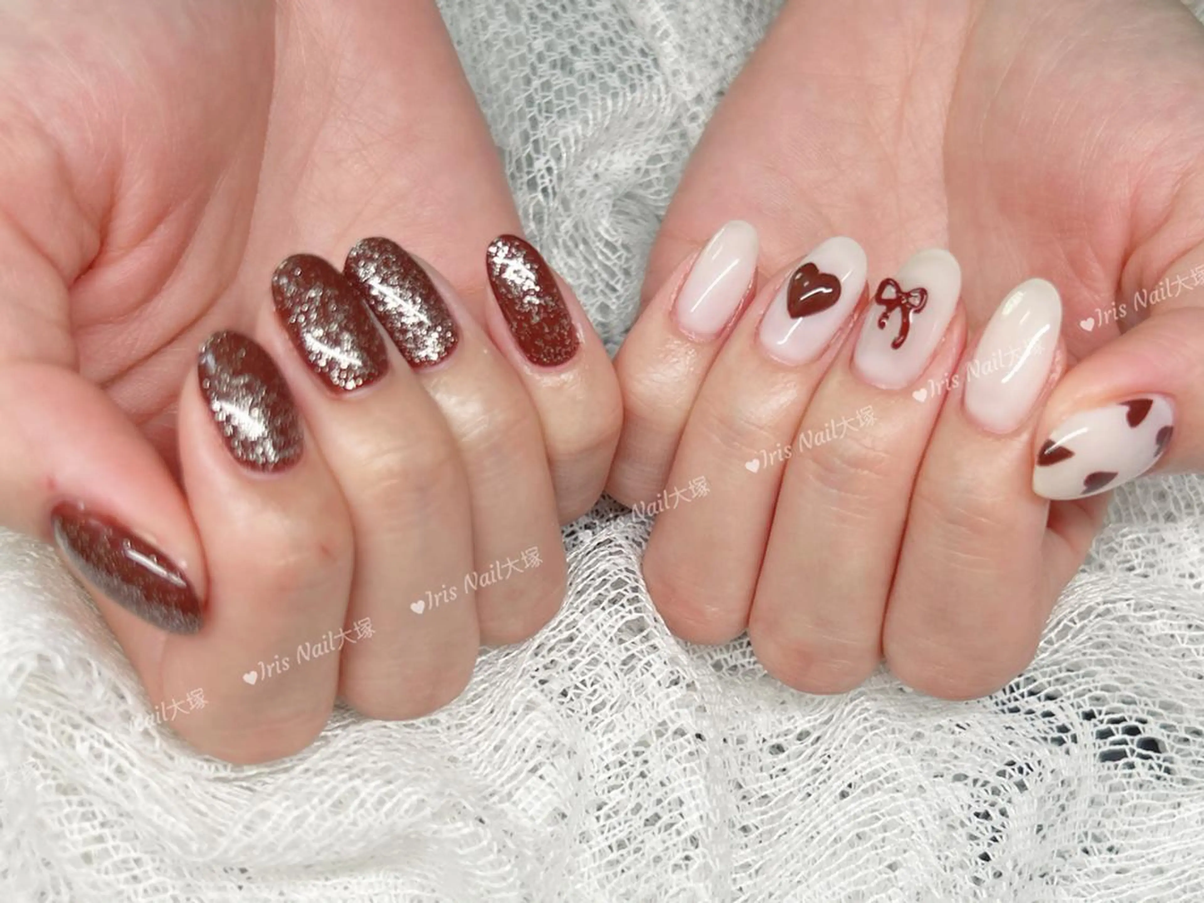 ネイル バレンタイン ハンドネイル Rosaline 💕💕のネイルデザイン