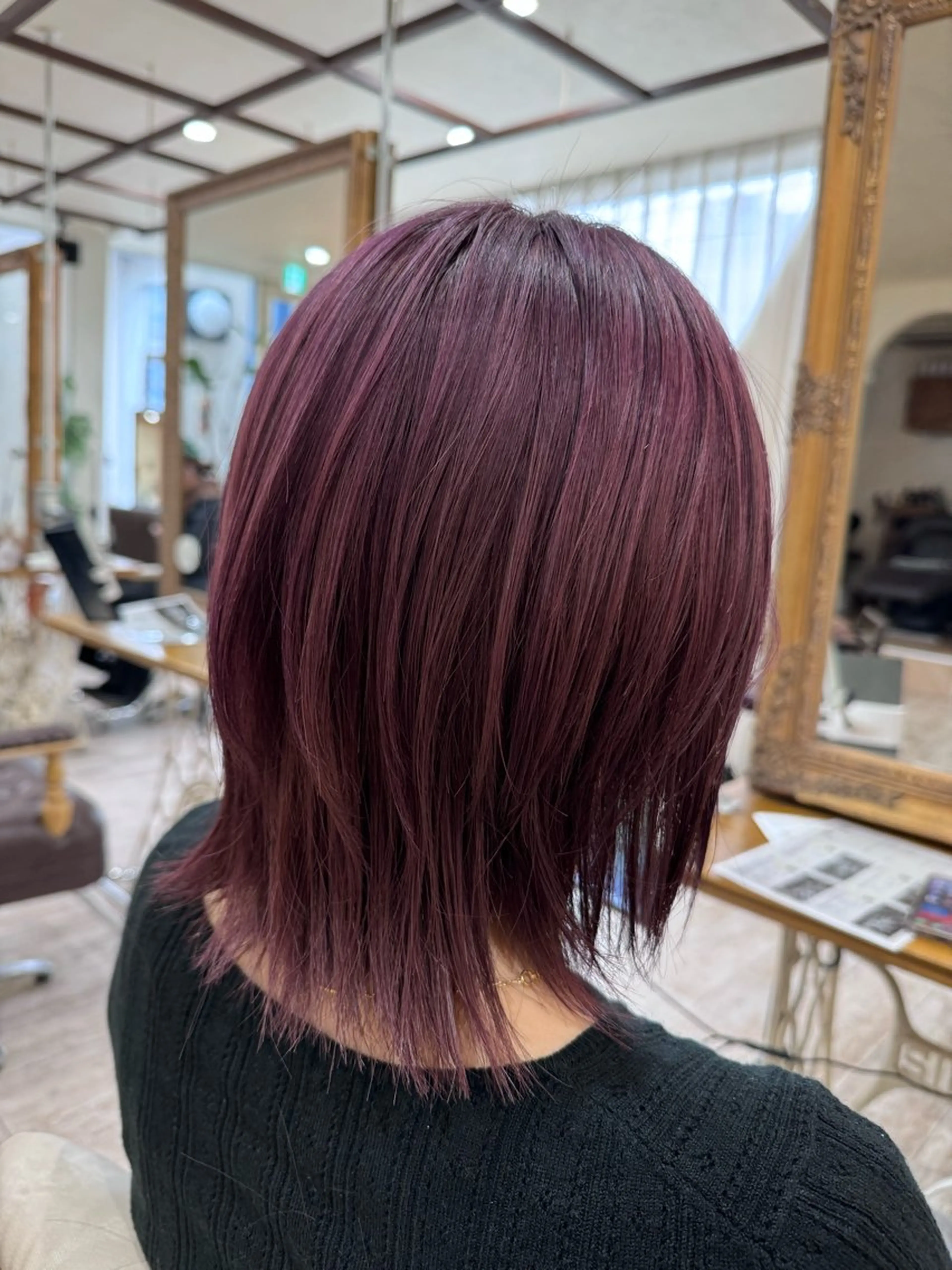 ミディアム カラー ブラウンカラー ピンクカラー ピンクブラウン 髪質改善 ウルフカット カット ヘアカラー トリートメント 新越谷noble店長 松本拓也▶◀*.のヘアスタイル