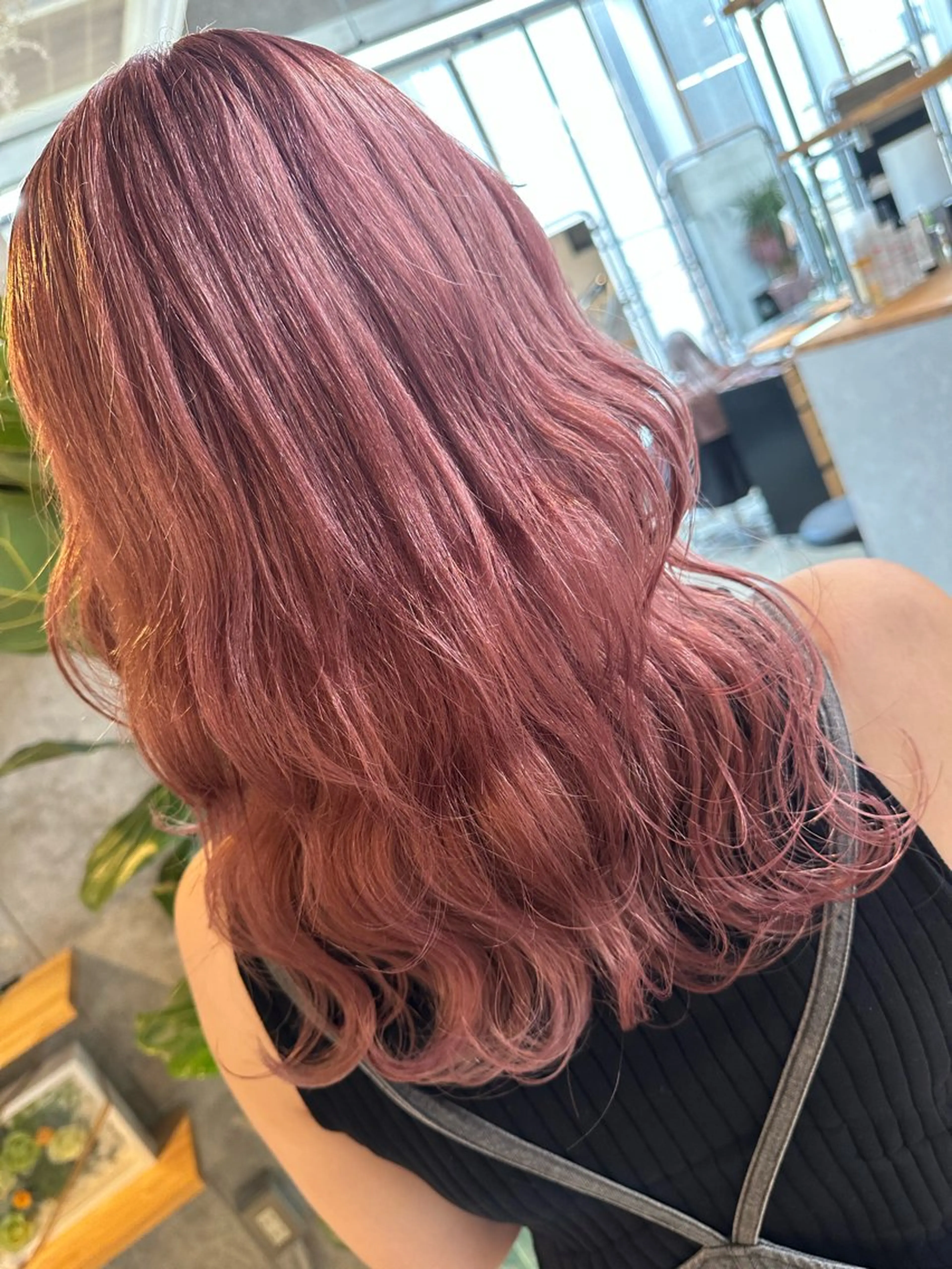 セミロング カラー パーマ ブリーチ毛縮毛矯正 👑山口のヘアスタイル