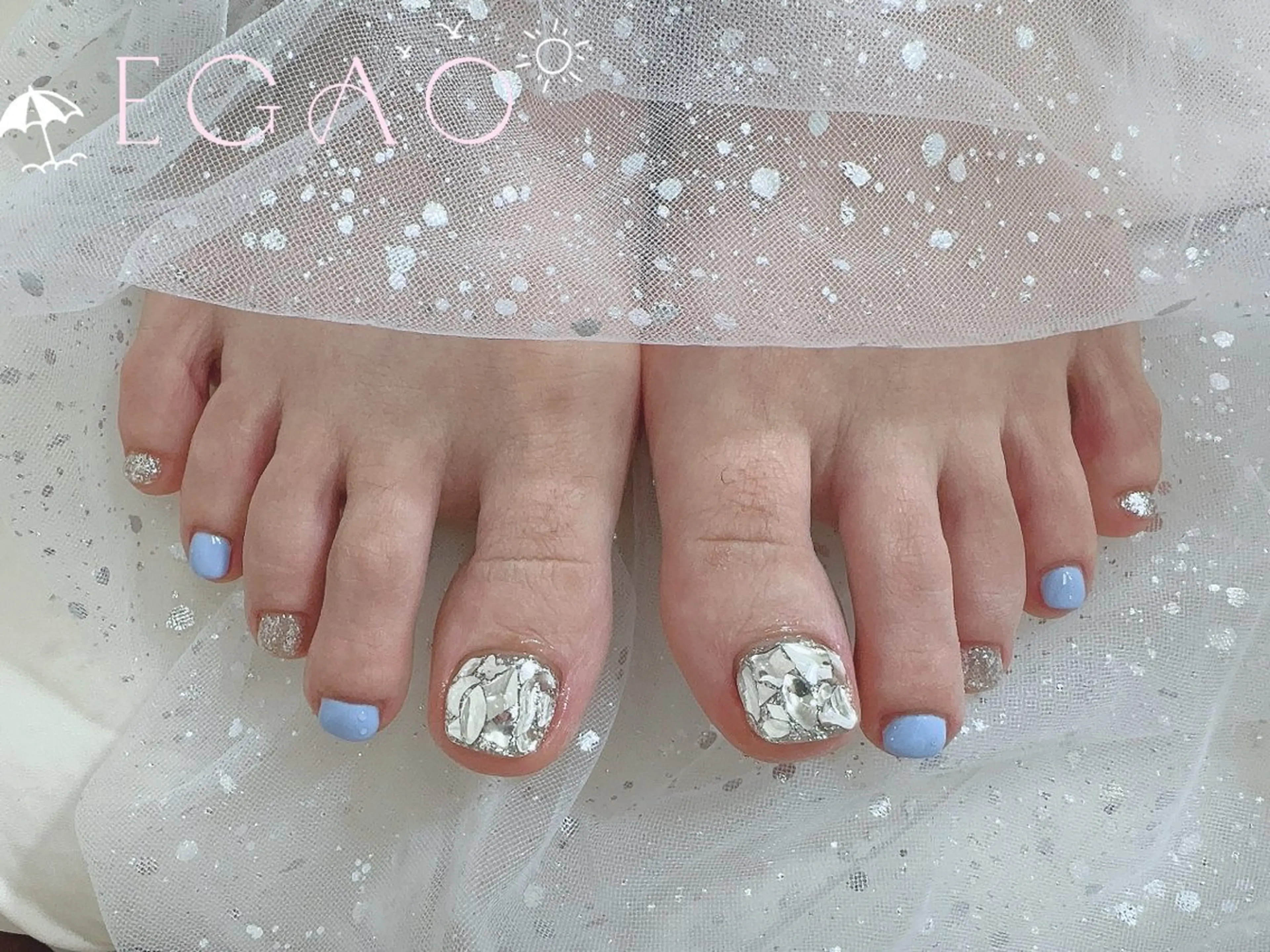 ネイル アートネイル フットネイル フレンチネイル ジェルネイル グラデーション Egao Nail Salonのネイルデザイン