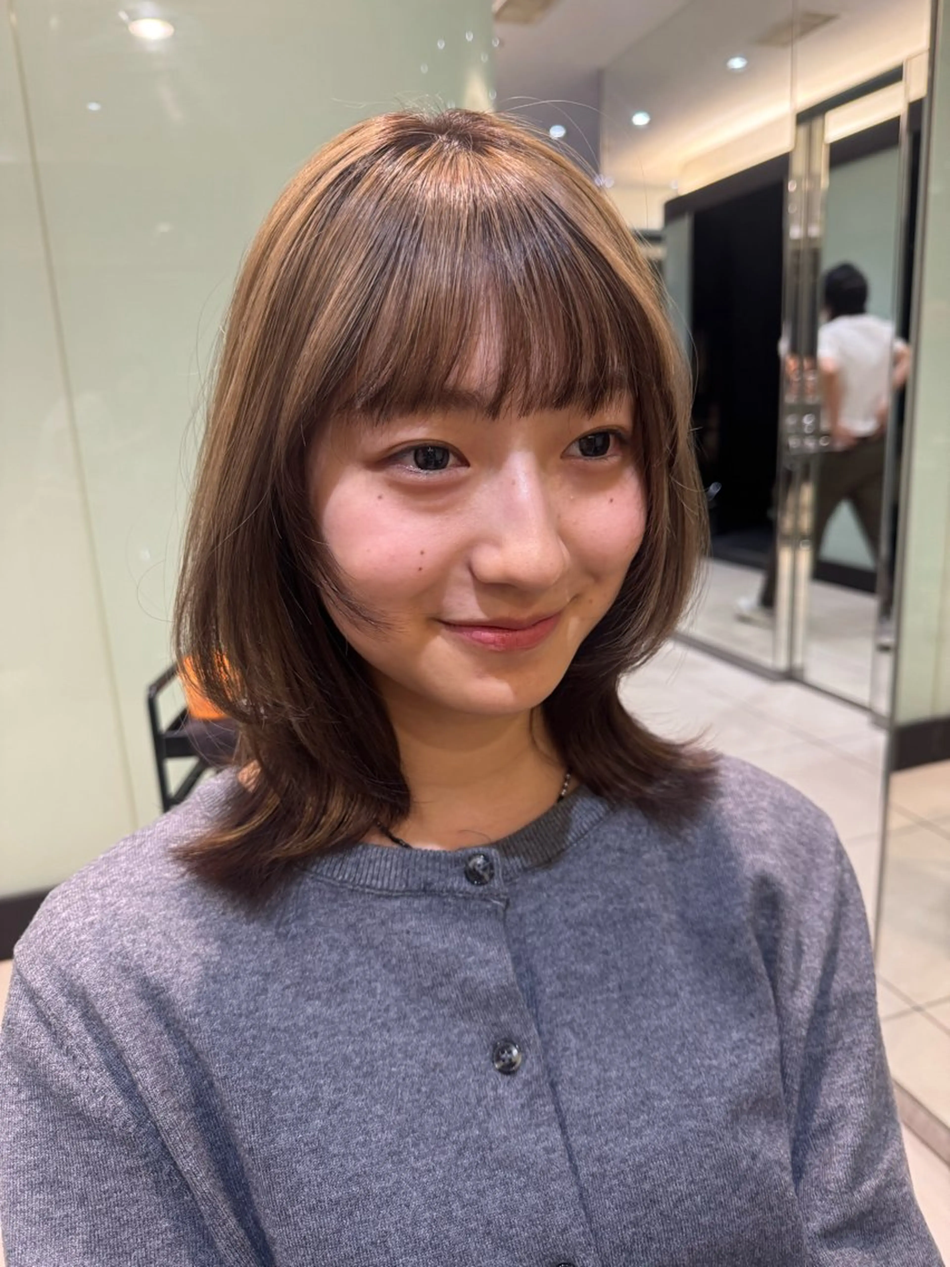 ミディアム コテ巻き風/ボブ パーマ🌼杉田 萌恵のヘアスタイル