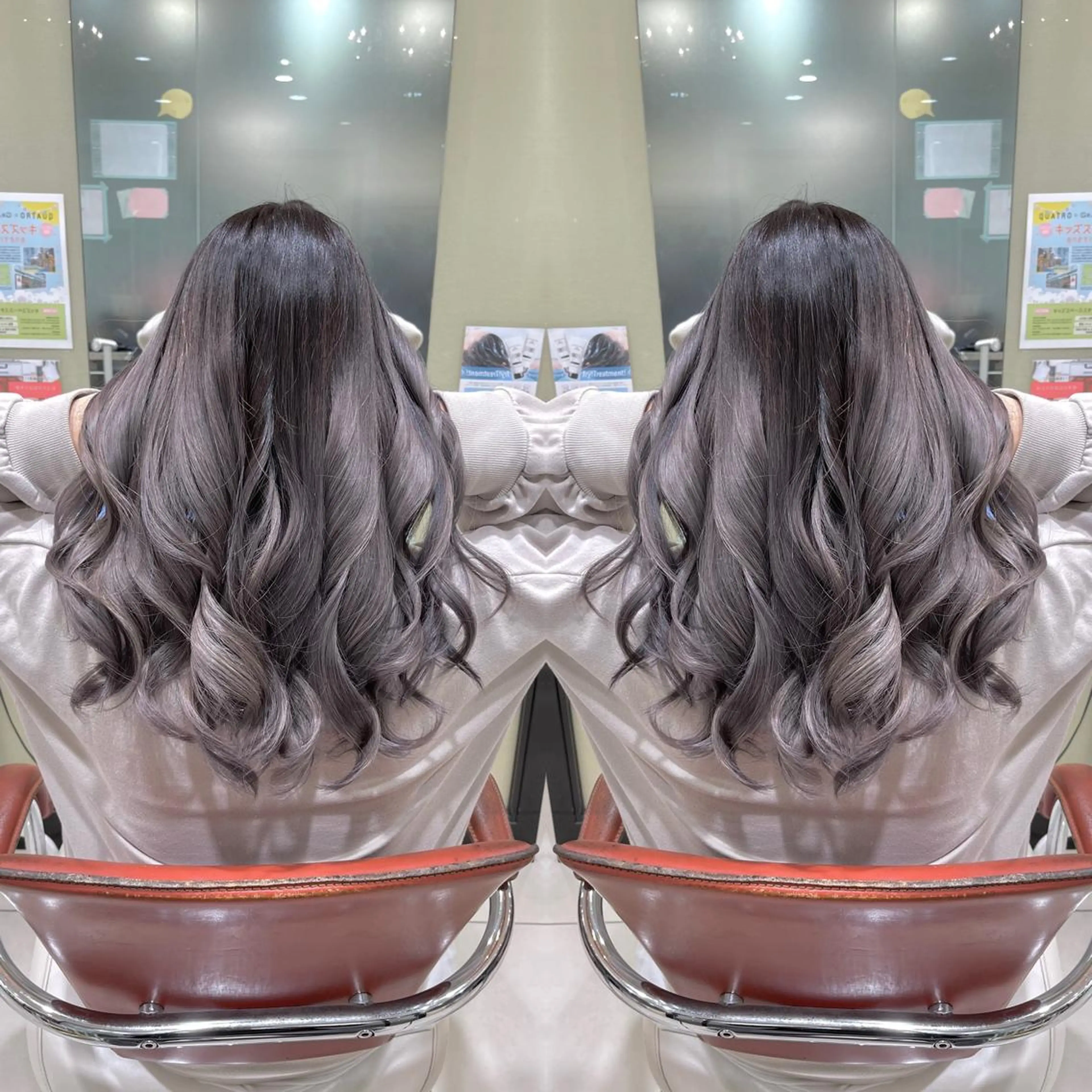 セミロング ヘアカラー トリートメント Y Uのヘアスタイル