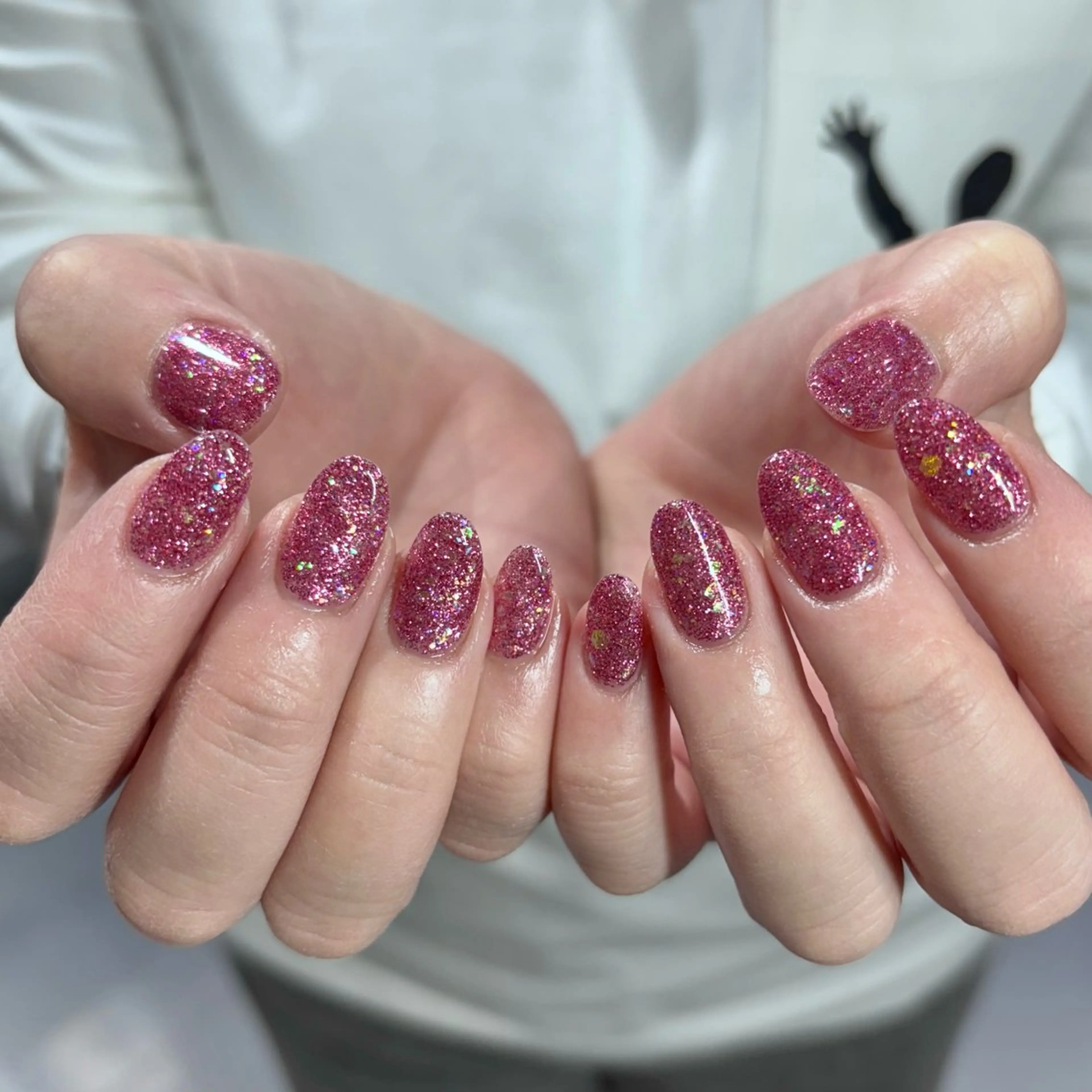 ネイル オーロラネイル ラメ(グリッター) ピンク CLALA Makoのネイルデザイン